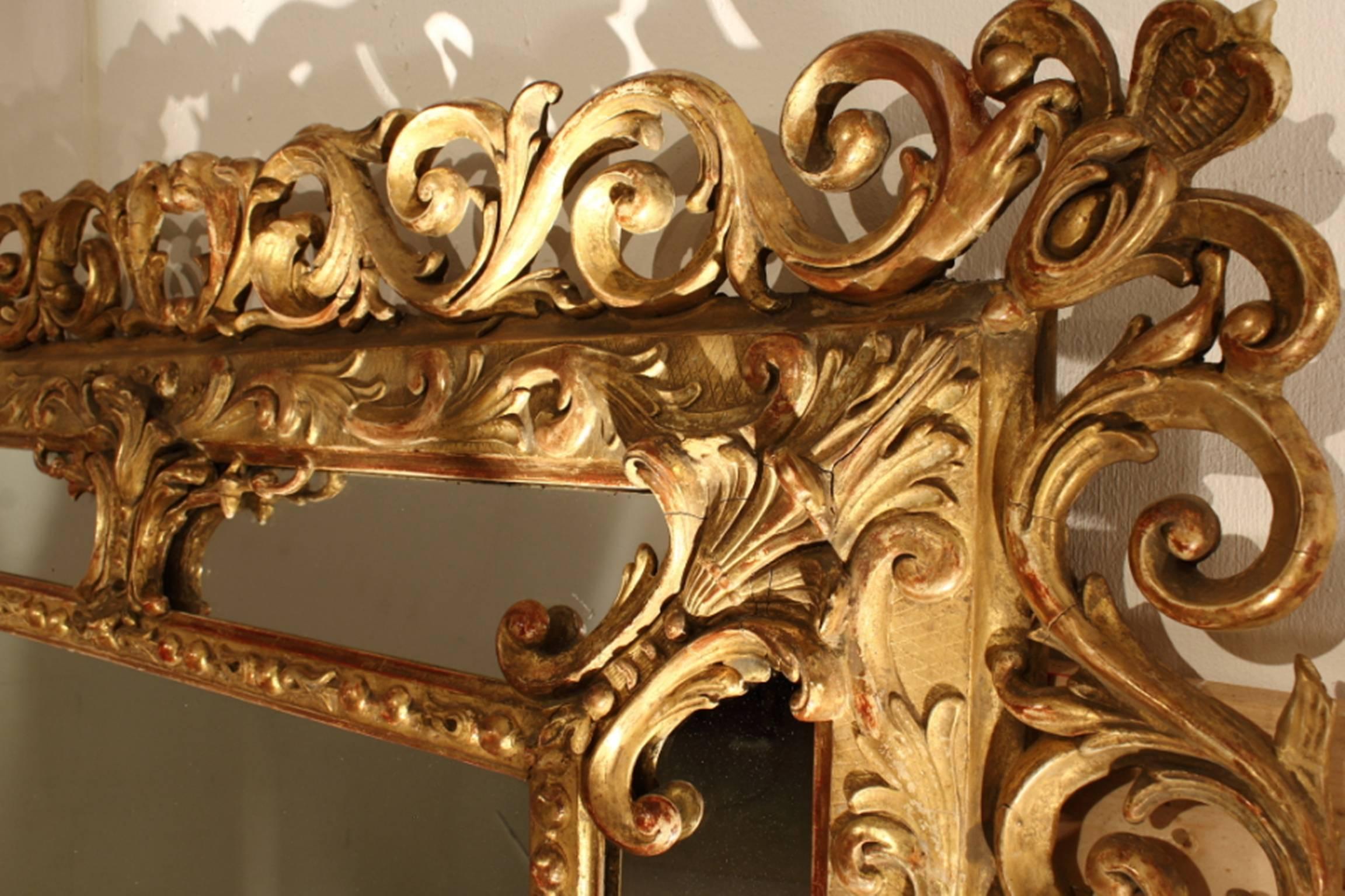 Large 19th Century French Cushion Mirror 2