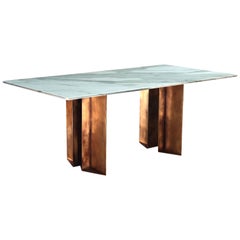Metropolis Marble and Brass Dining Table by Lind and Almond for Novocastrian