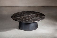 Stanhope Coffee Table — Small — Circular Steel Base — Rare British Marble Top
