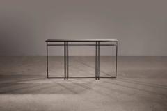 Cross Binate Console — Large — Blackened Steel & Honed Cumbrian Slate