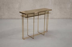 Cross Binate Console Table — Small — Patinated Brass by NOVOCASTRIAN