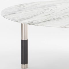 Nova Round Dining Table: White Marble Top by Avram Rusu Studio