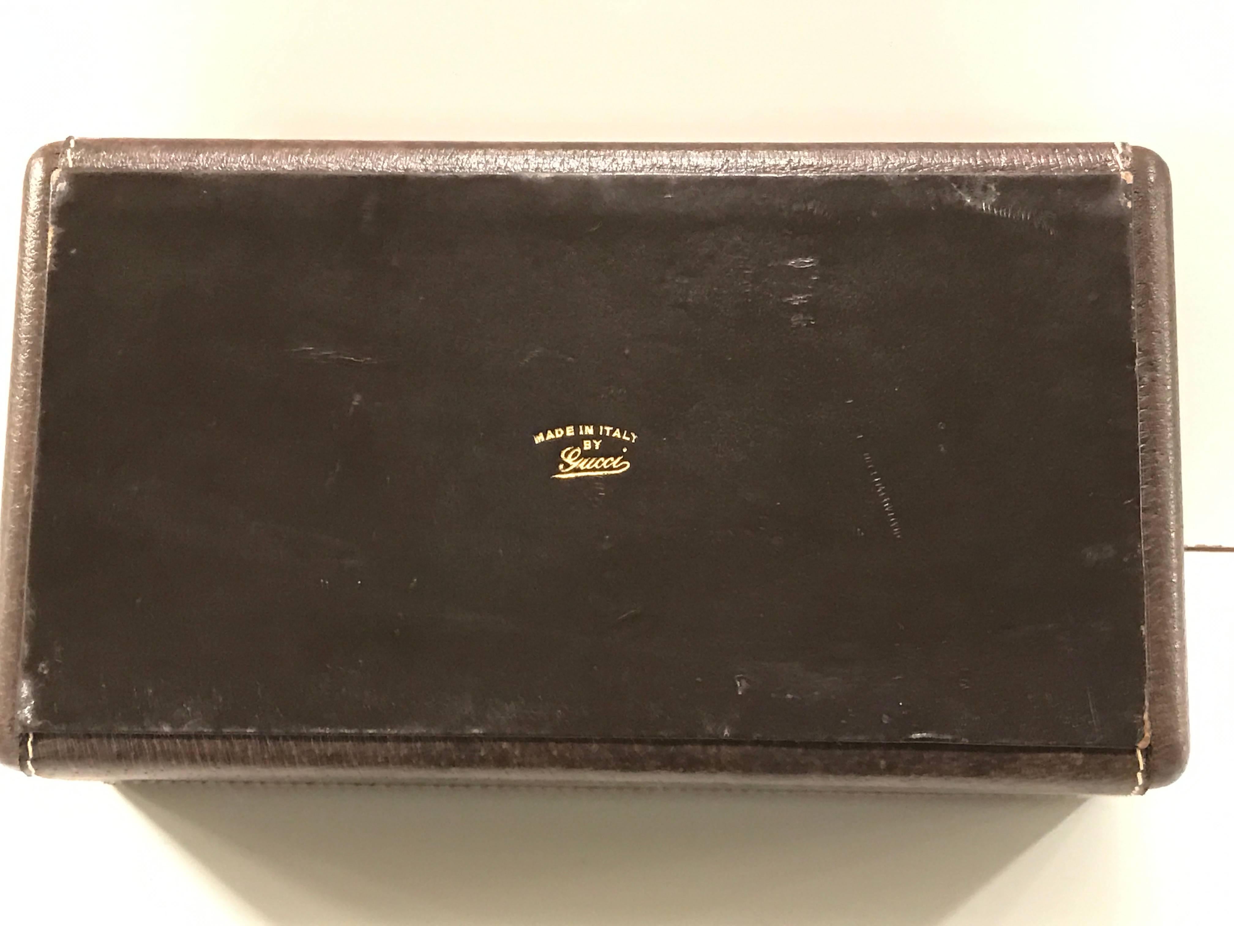 Cuir Gucci Boîte à bijoux ou à montres pour hommes en cuir avec intérieur divisé