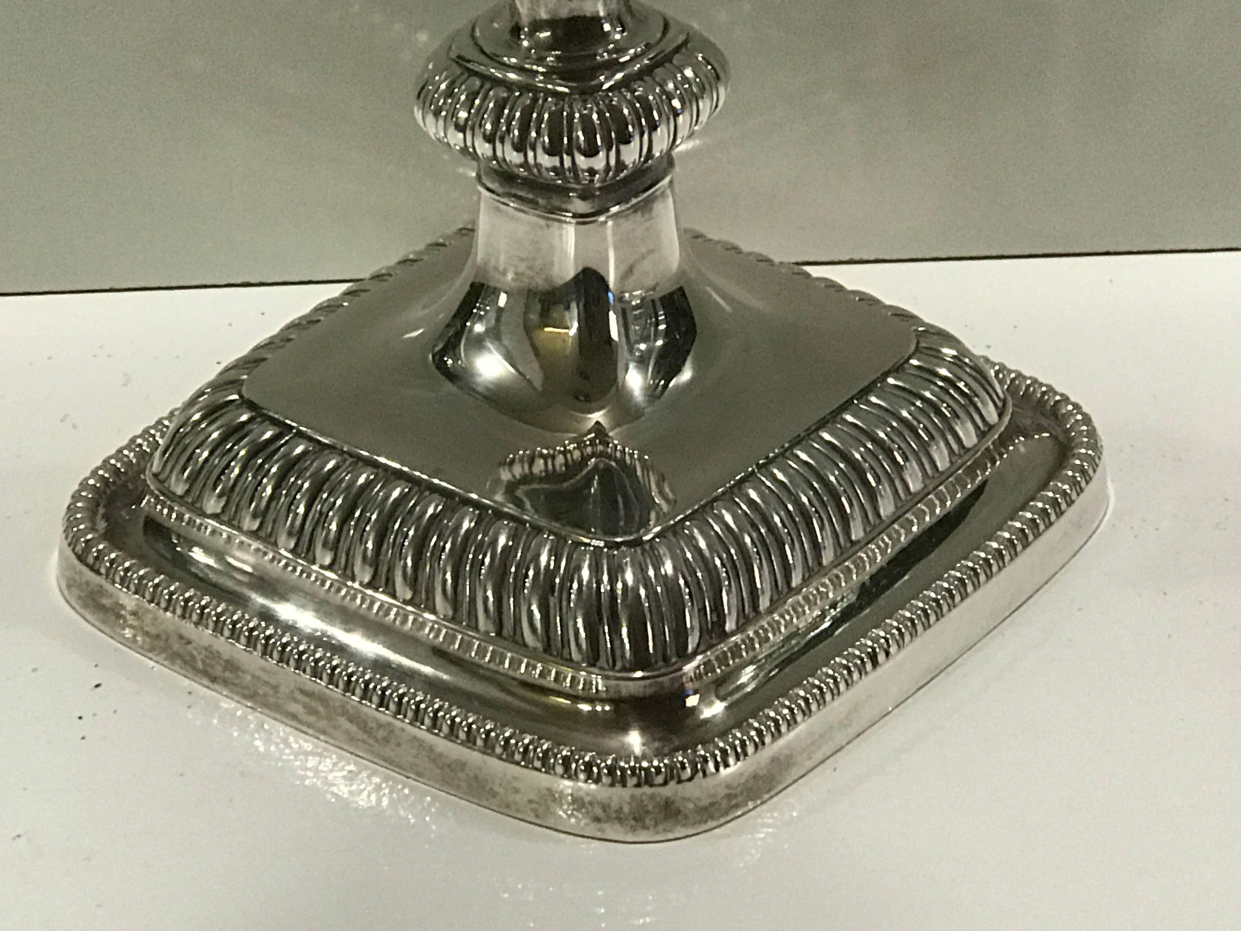 American Pair of Handsome Sterling Georgian Style Candlesticks by Gorham