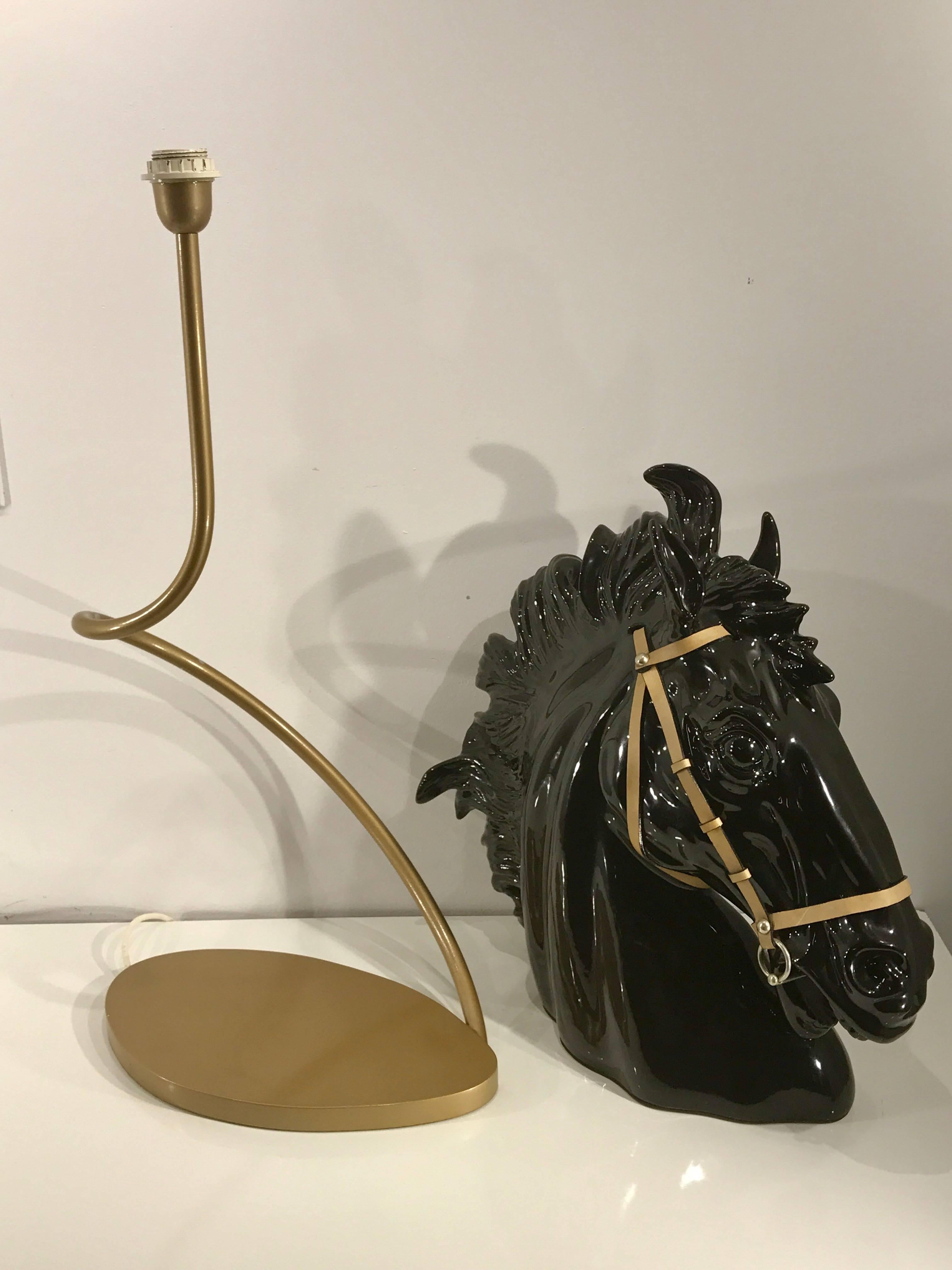 Italian Large Gucci Horse Head Sculpture, as a Lamp For Sale