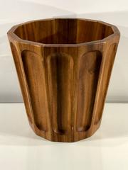 Danish Modern Sculpted Teak Trash Can