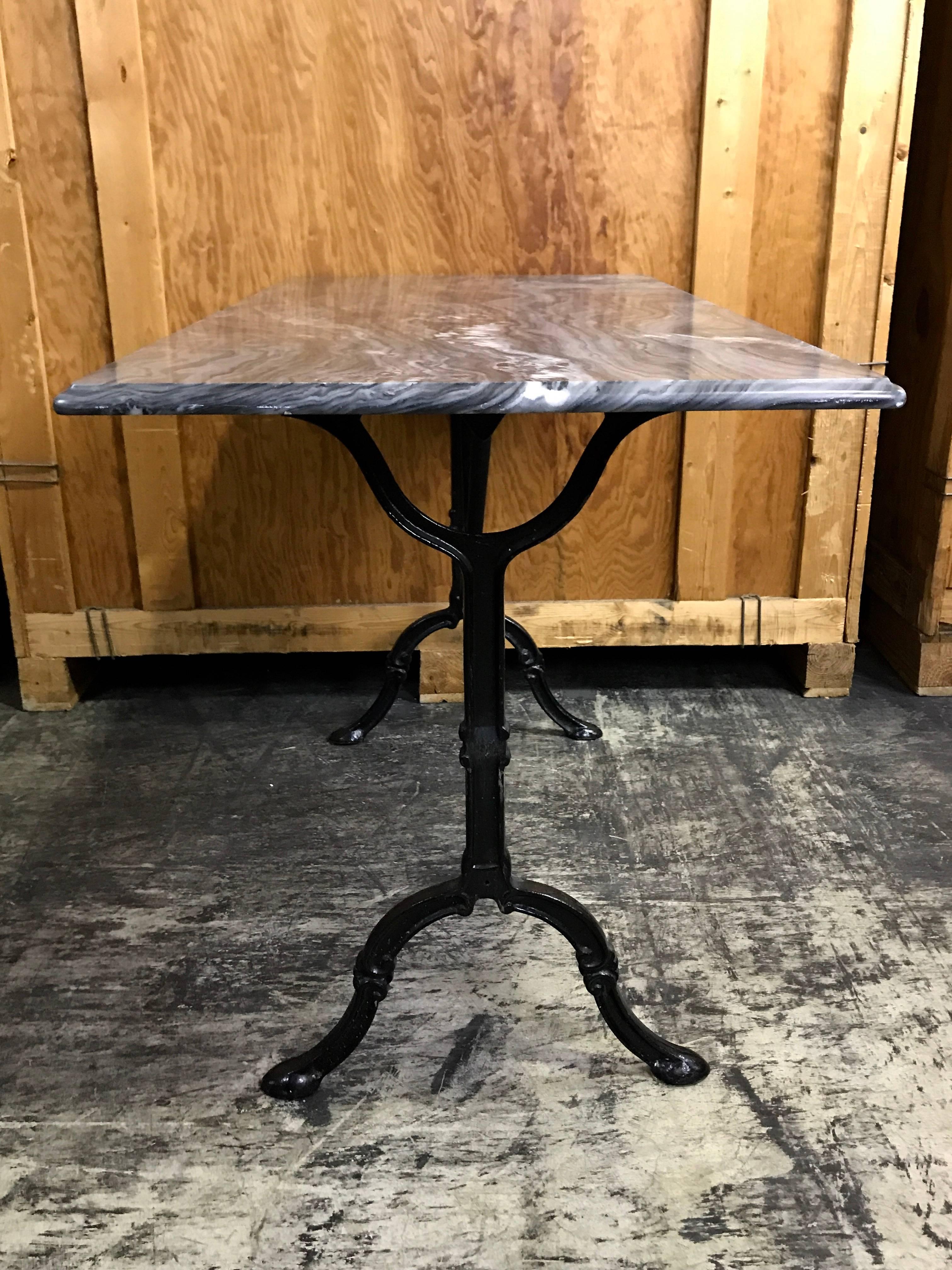 20th Century Antique French Marble Top Bakers/Bistro Table