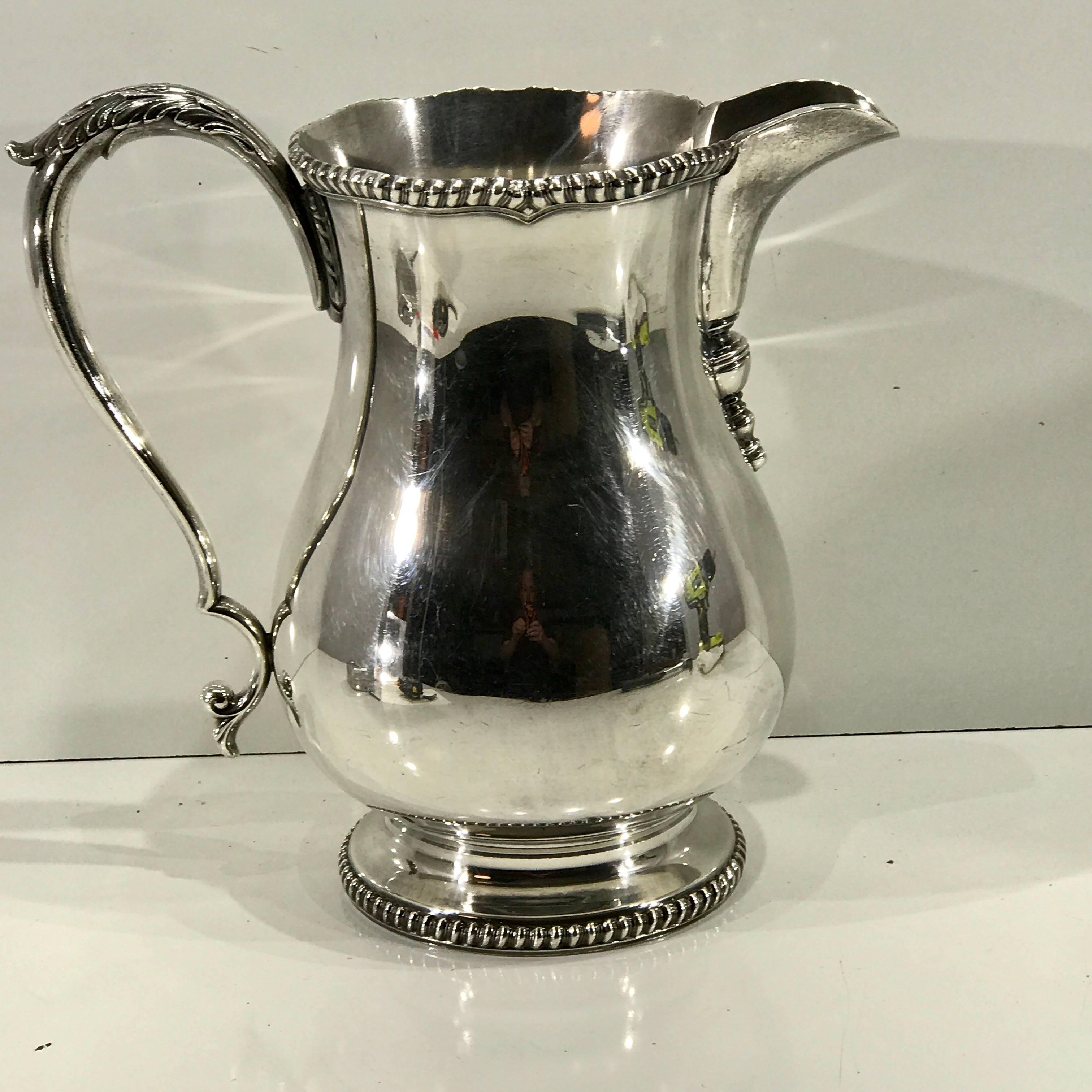 silver plate water pitcher