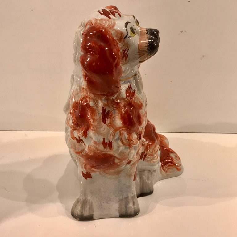 Great Pair of Chunky Staffordshire Seated Spaniels at 1stDibs
