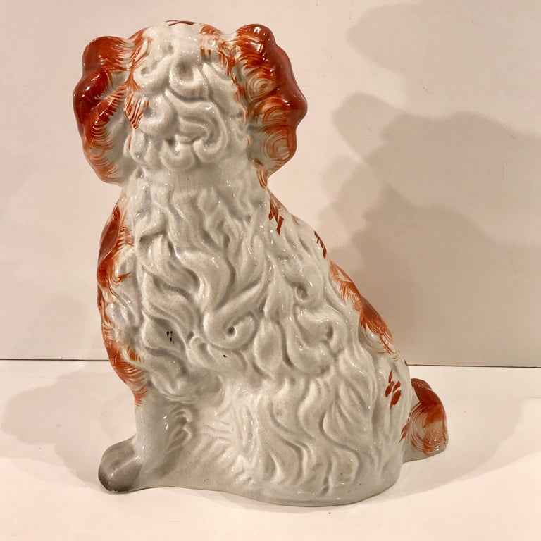 Great Pair of Chunky Staffordshire Seated Spaniels at 1stDibs