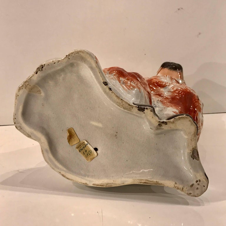 Great Pair of Chunky Staffordshire Seated Spaniels at 1stDibs