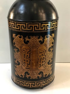 Pair of Tole Chinoiserie Tea Caddy Lamps