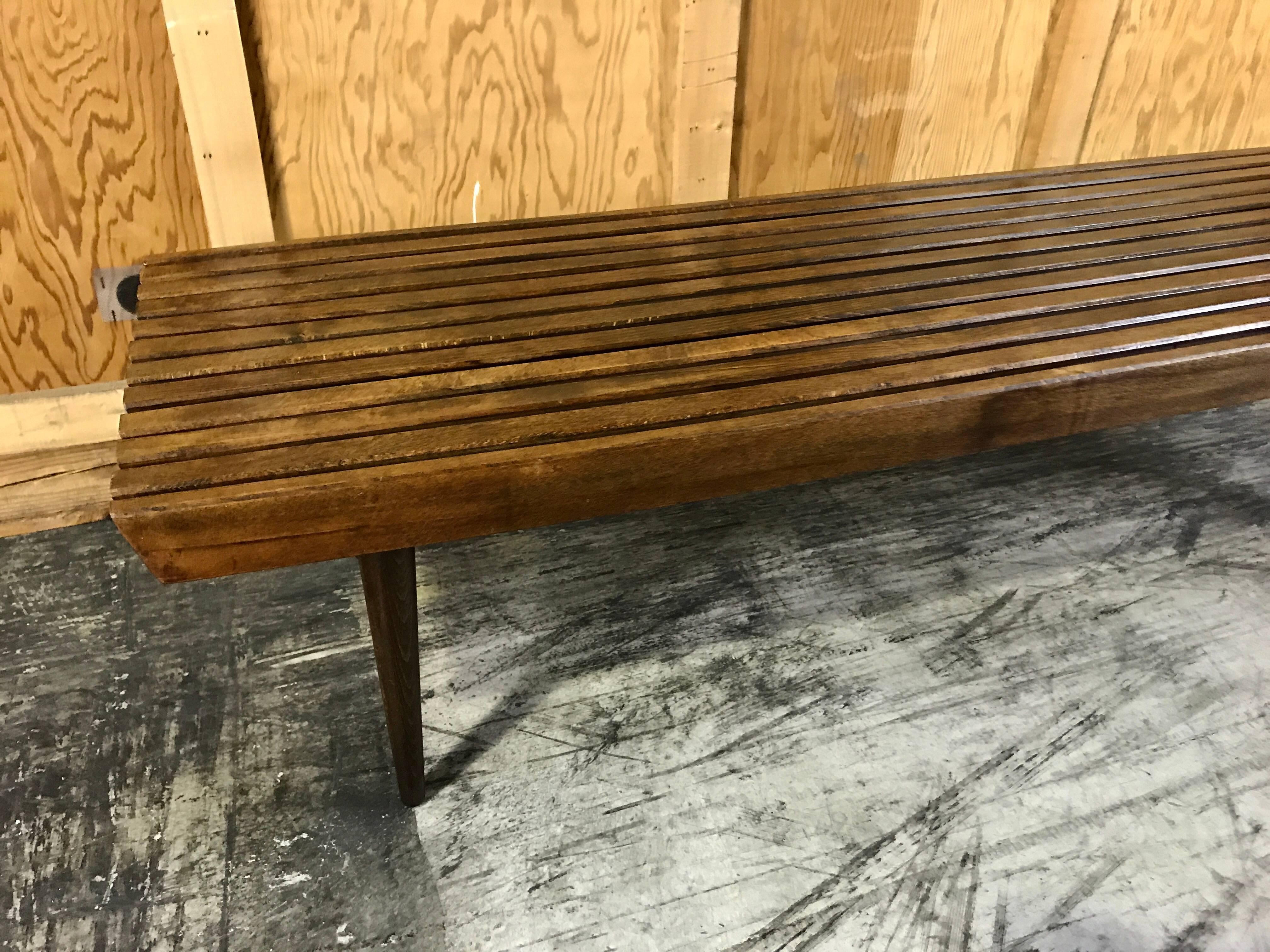 American Midcentury Teak Slat Bench or Table in the Style of George Nelson