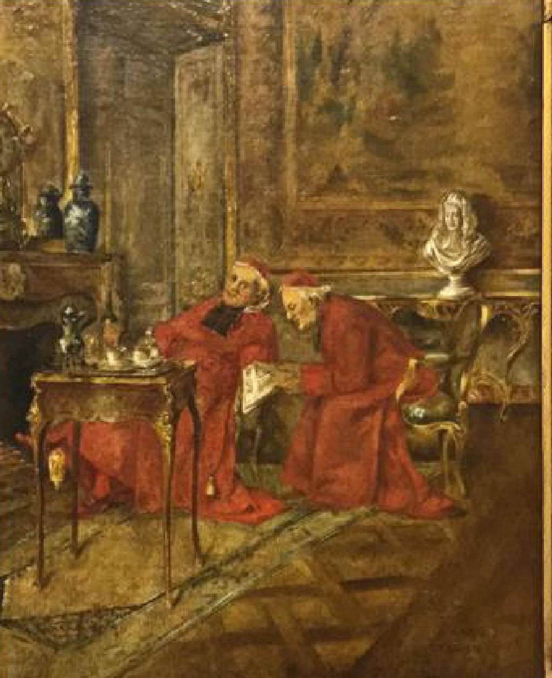 19th century interior painting of cardinals 