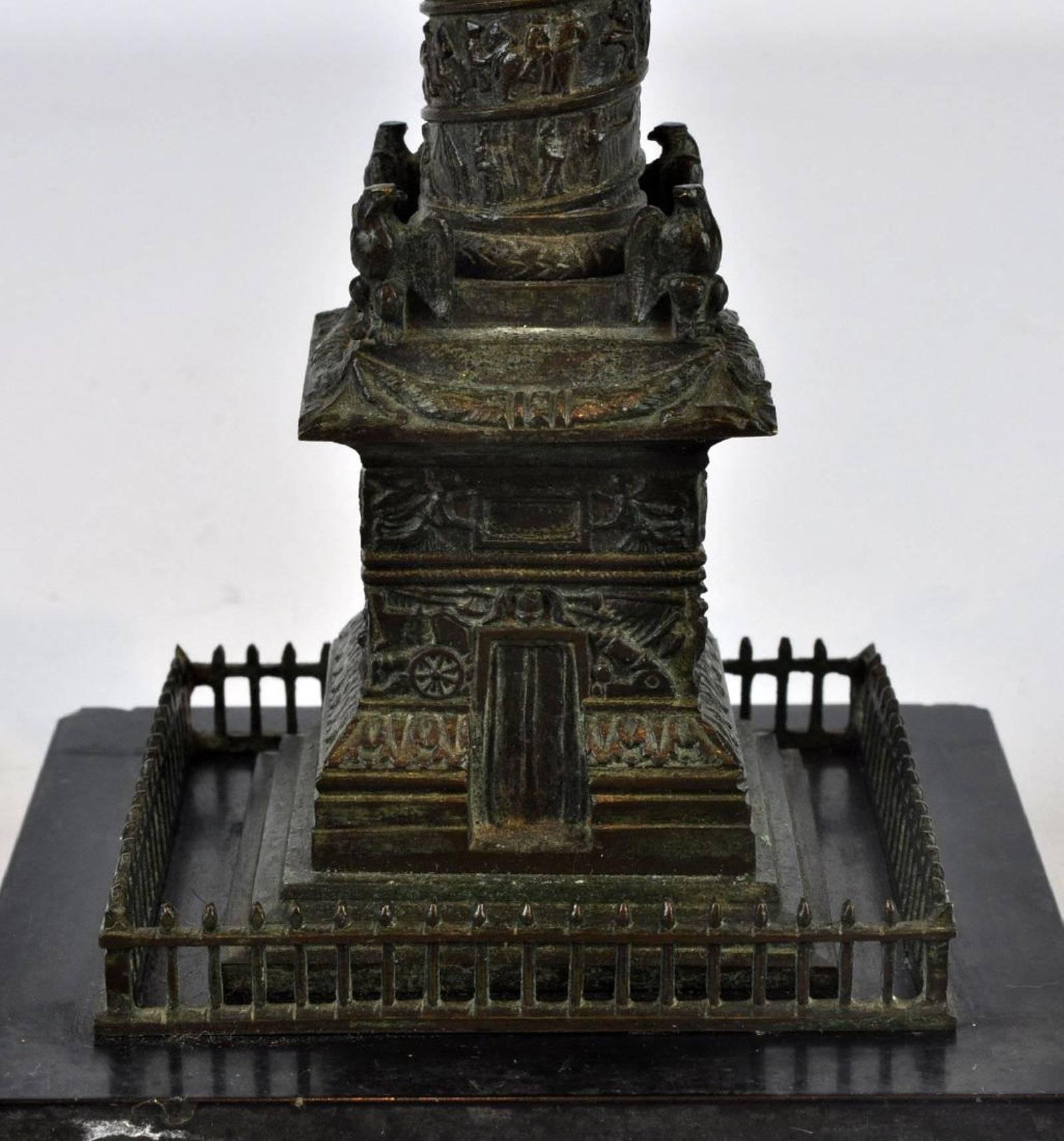 Grand Tour Patinated Bronze Model of the Vendôme Column 1