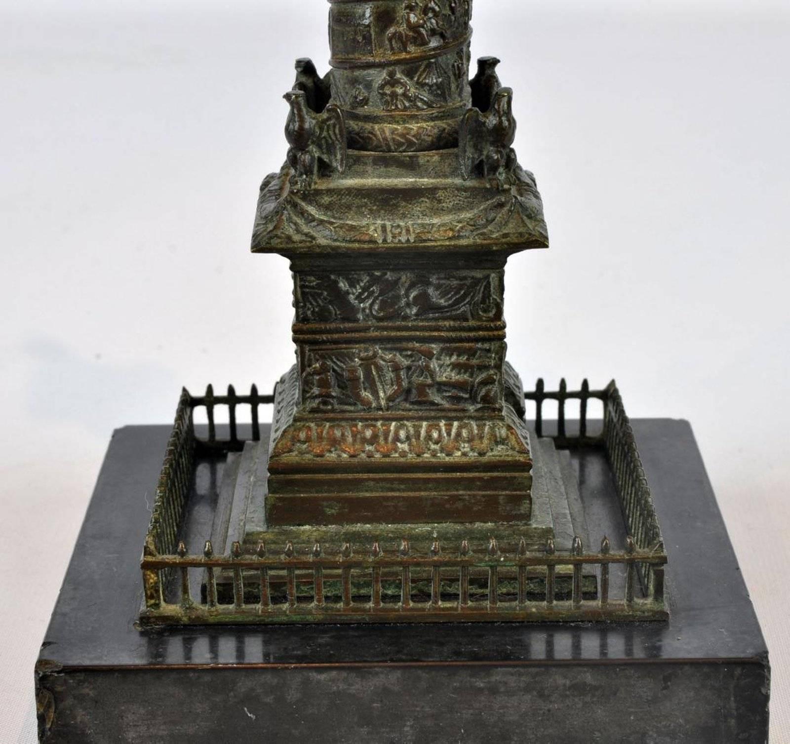 Grand Tour Patinated Bronze Model of the Vendôme Column 2