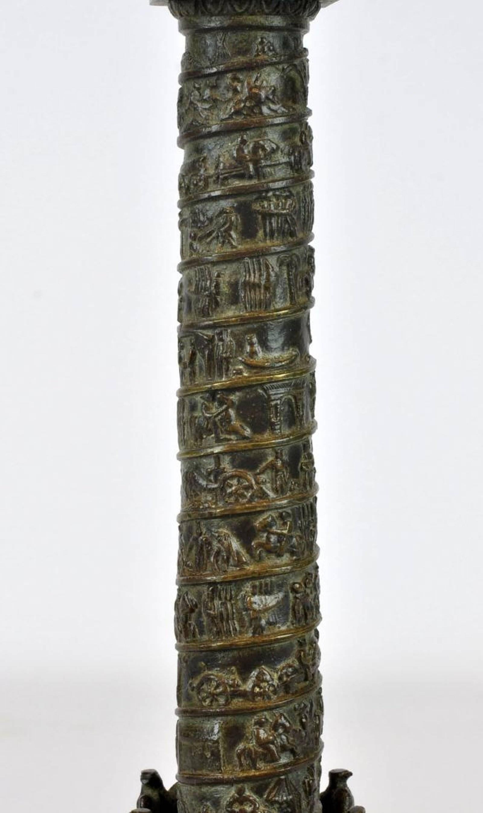 Grand Tour Patinated Bronze Model of the Vendôme Column 3