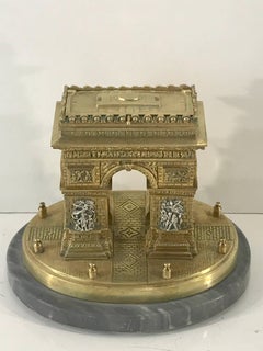 Grand Tour Ormolu and Silvered Bronze Model of the Arc De Triomphe