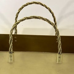 Italian Midcentury Medium Brass Shopping Bag in the Manner of Gio Ponti