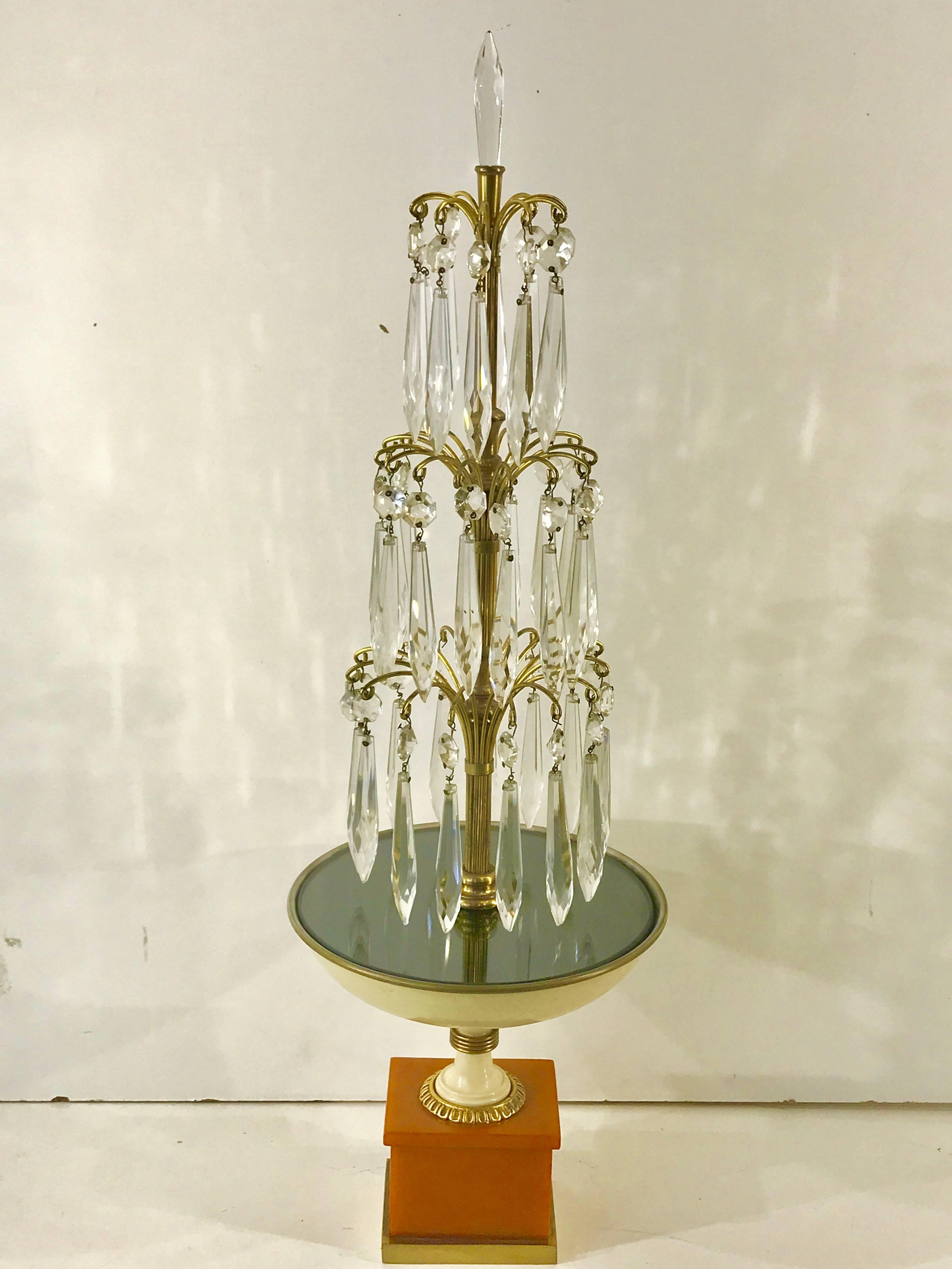 French Pair of Art Deco Fountain Lamps, Provenance Edmonde Charles-Roux