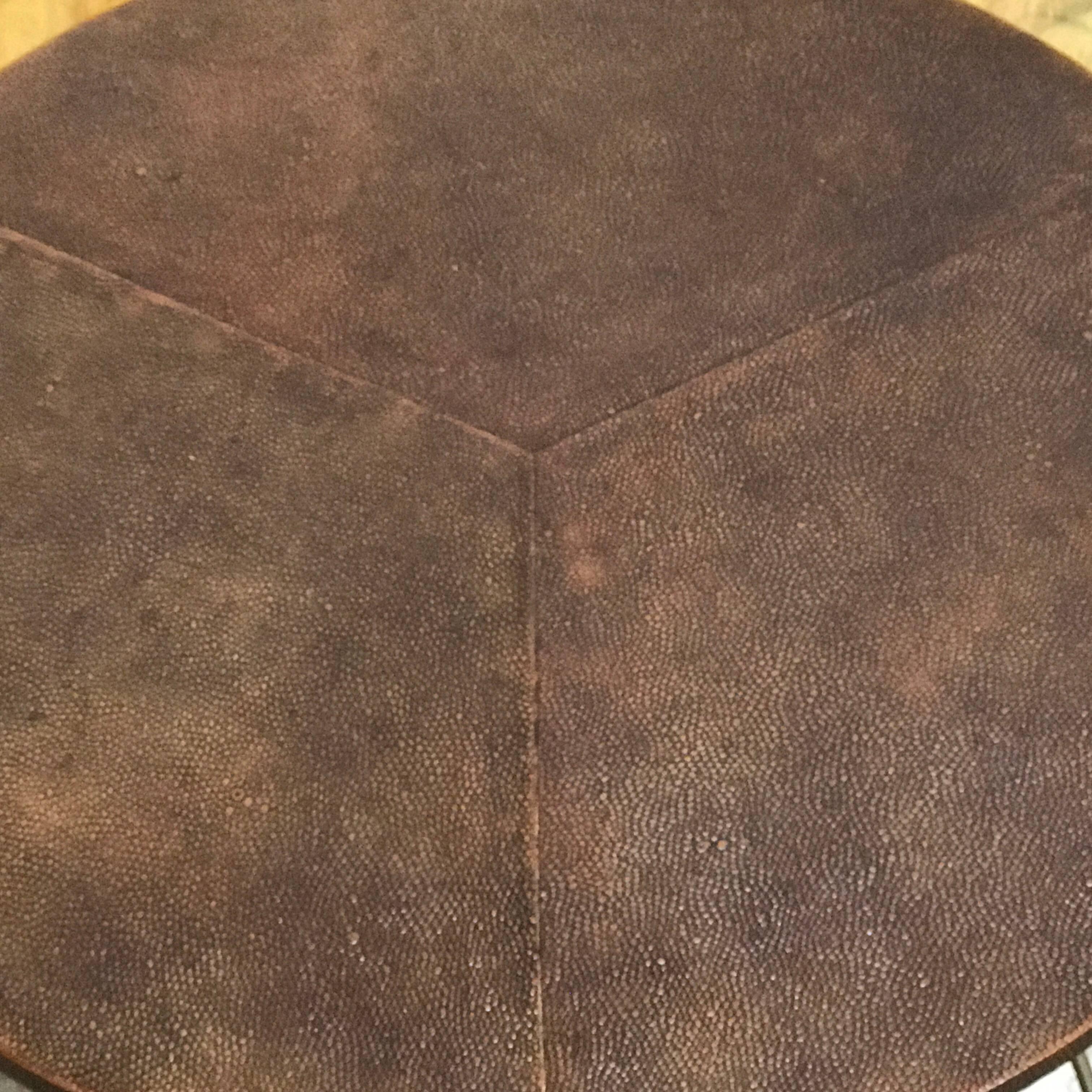 Umber Shagreen Gueridon In Excellent Condition In West Palm Beach, FL