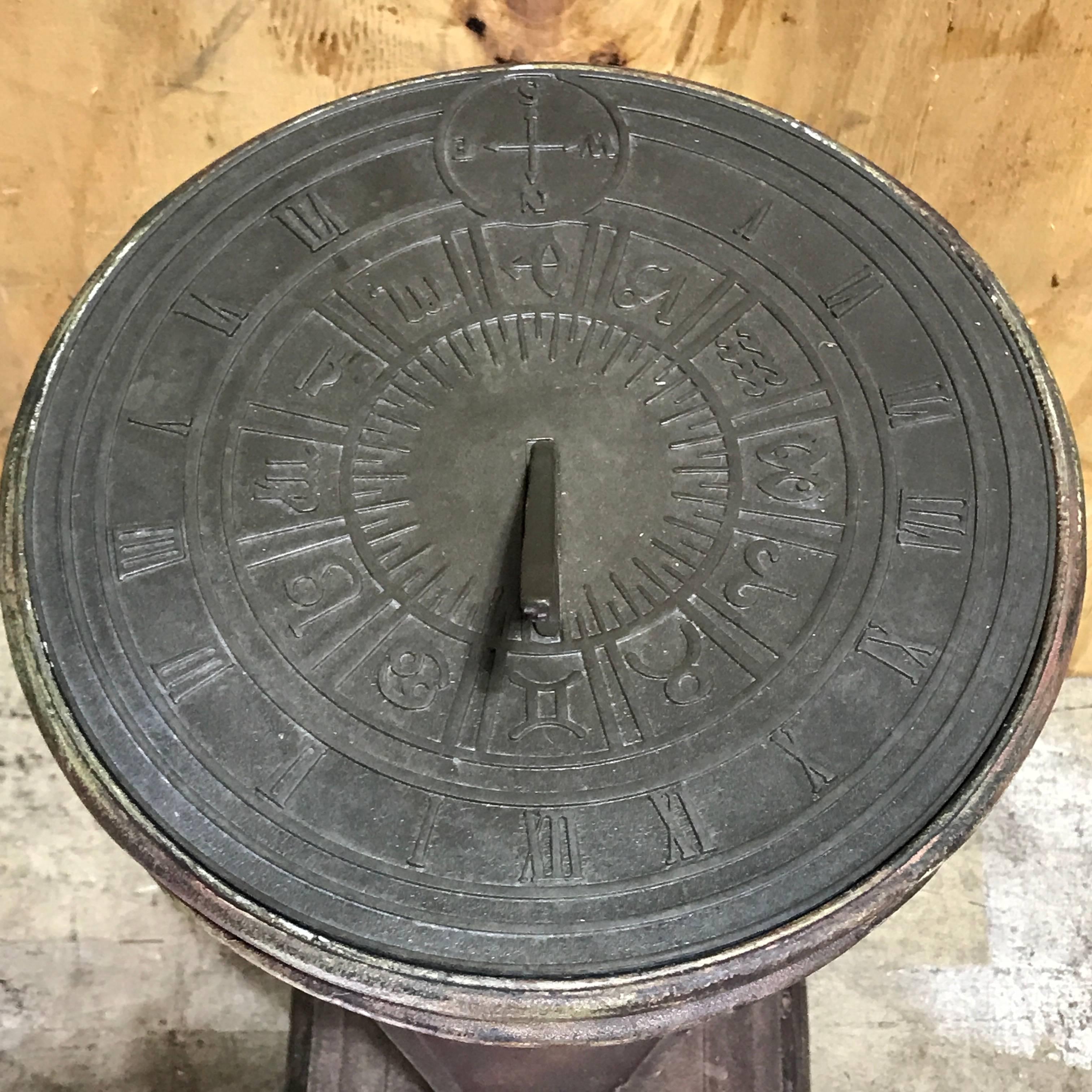 vintage cast iron sundial