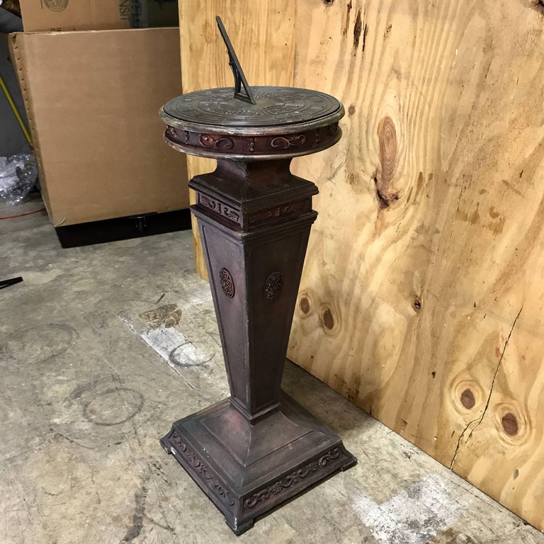 Antique Cast Iron Sundial on Pedestal at 1stdibs