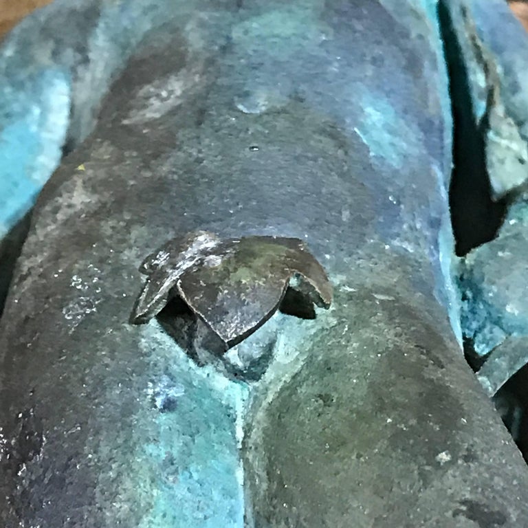 19th Century Grand Tour Bronze Sculpture of Narcissus with Fig Leaf For