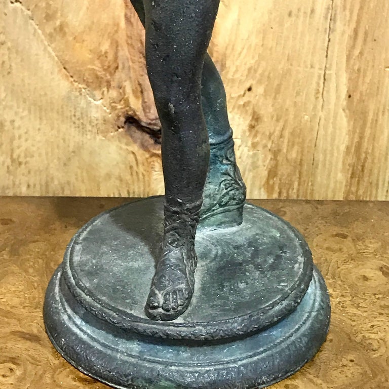 19th Century Grand Tour Bronze Sculpture of Narcissus with Fig Leaf For