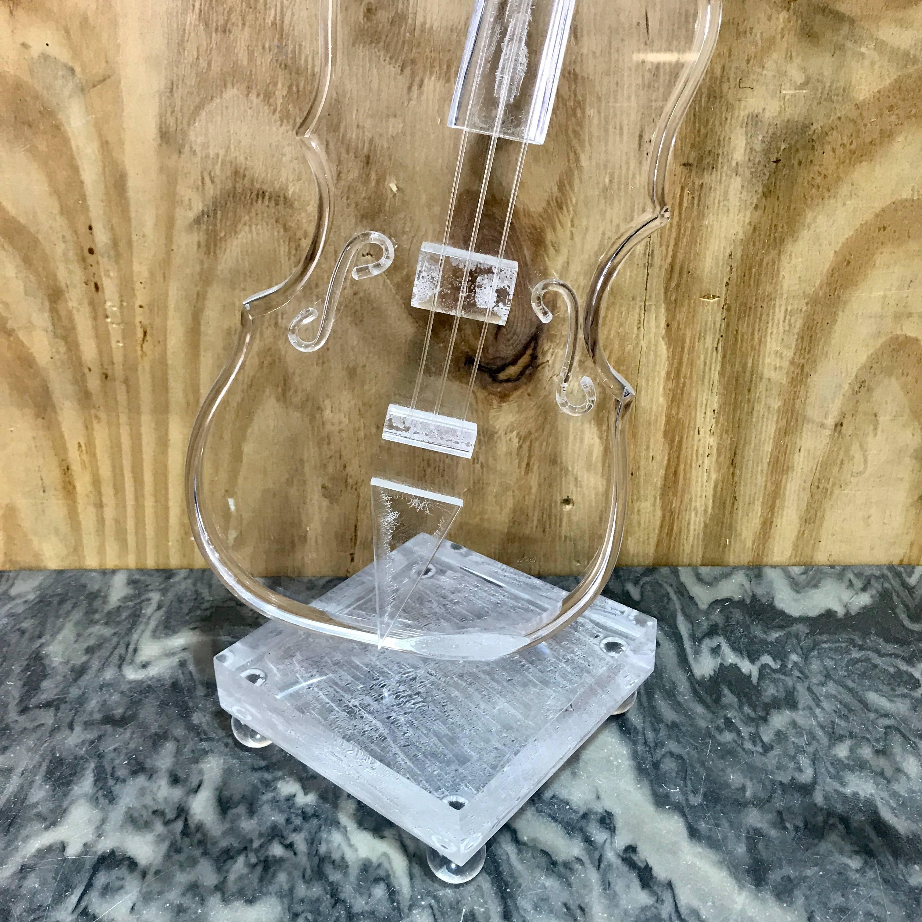Lucite  Sculpture of a Violin, in the Style Armand In Excellent Condition In West Palm Beach, FL