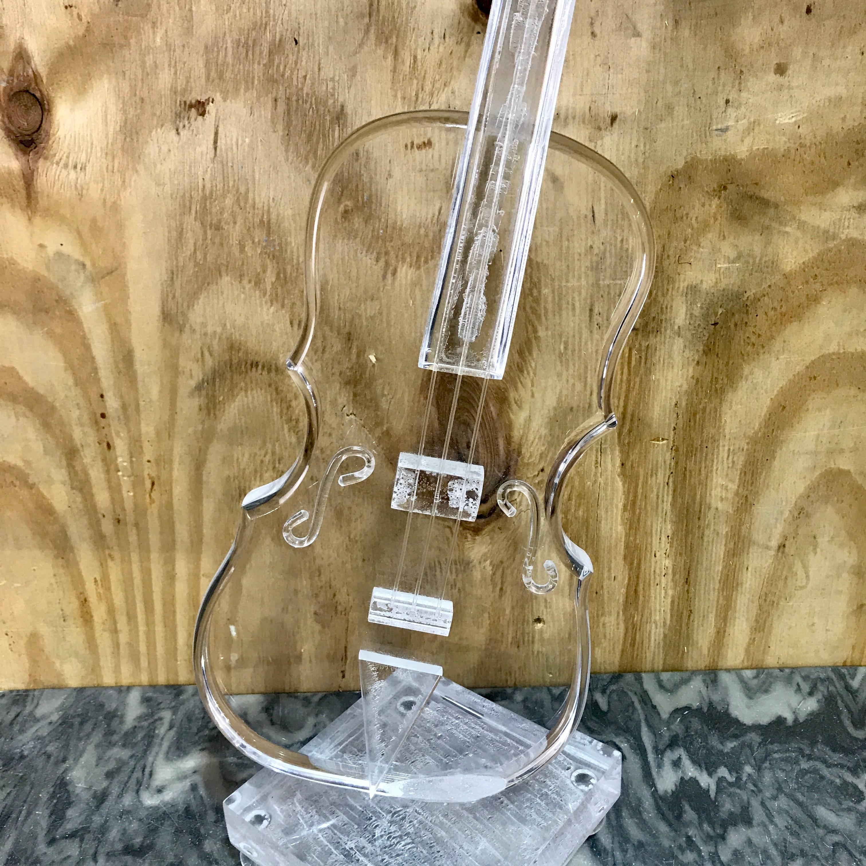 Modern Lucite  Sculpture of a Violin, in the Style Armand