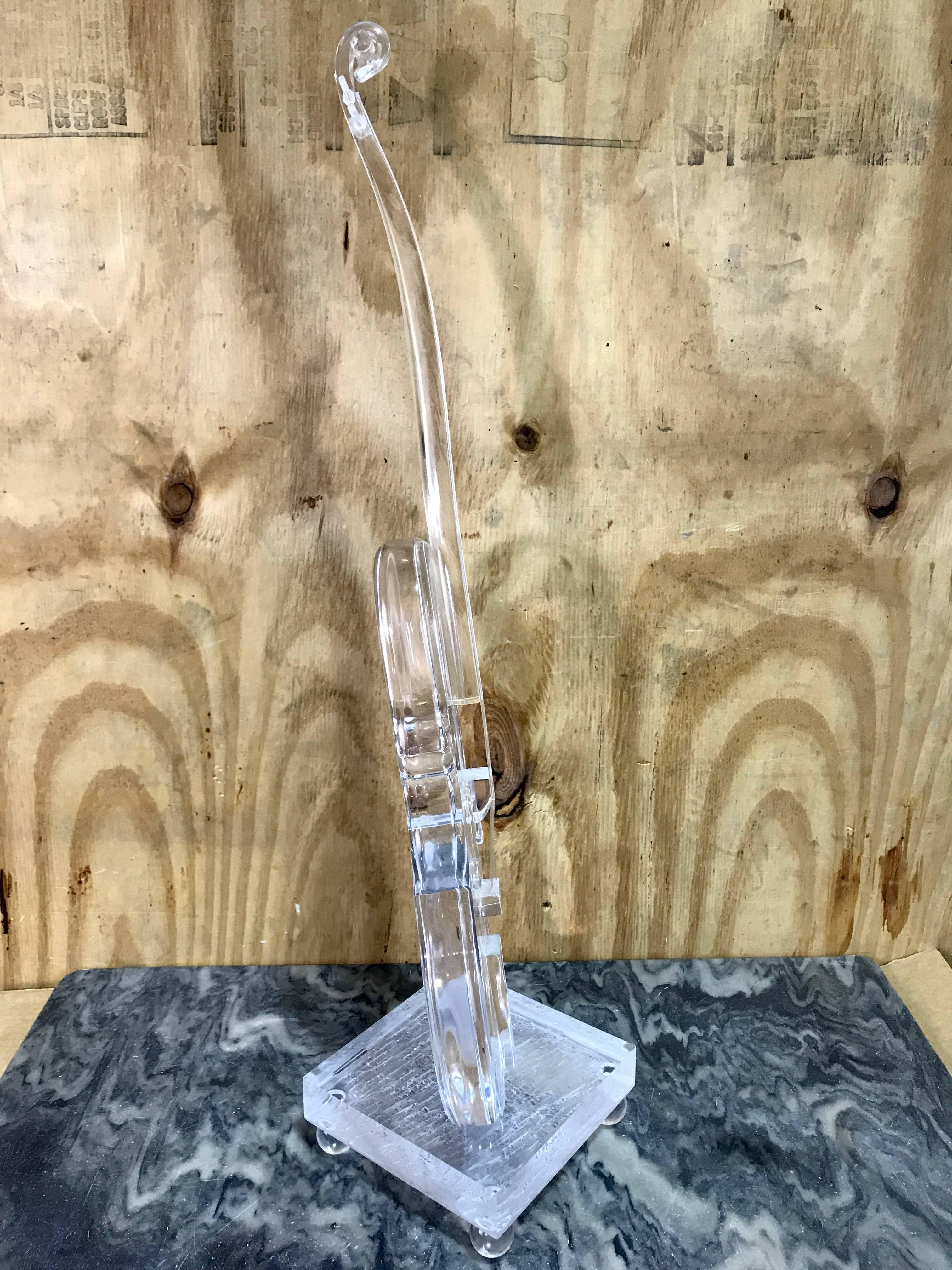 Acrylic Lucite  Sculpture of a Violin, in the Style Armand