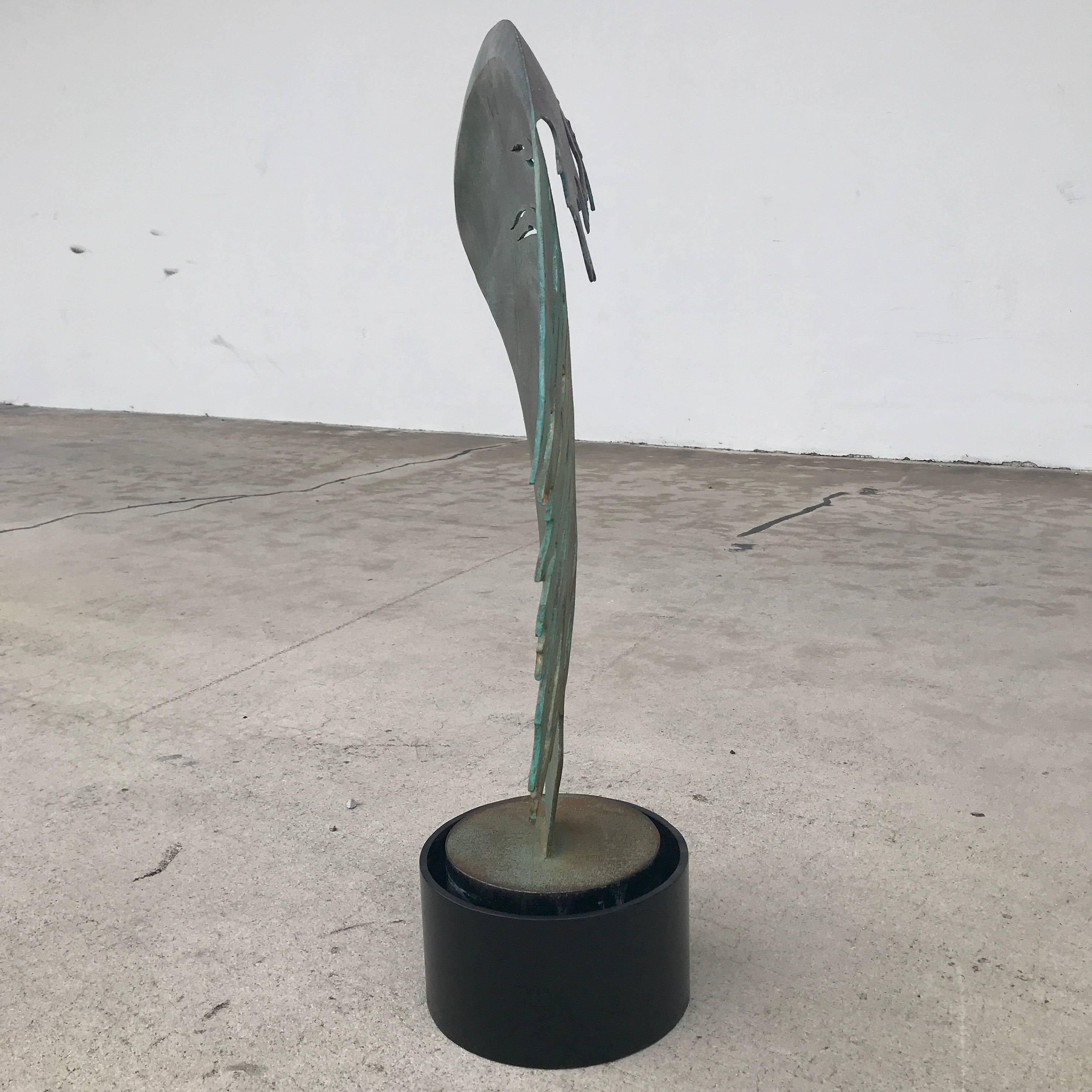 Iron Midcentury Angel Wing Sculpture  For Sale