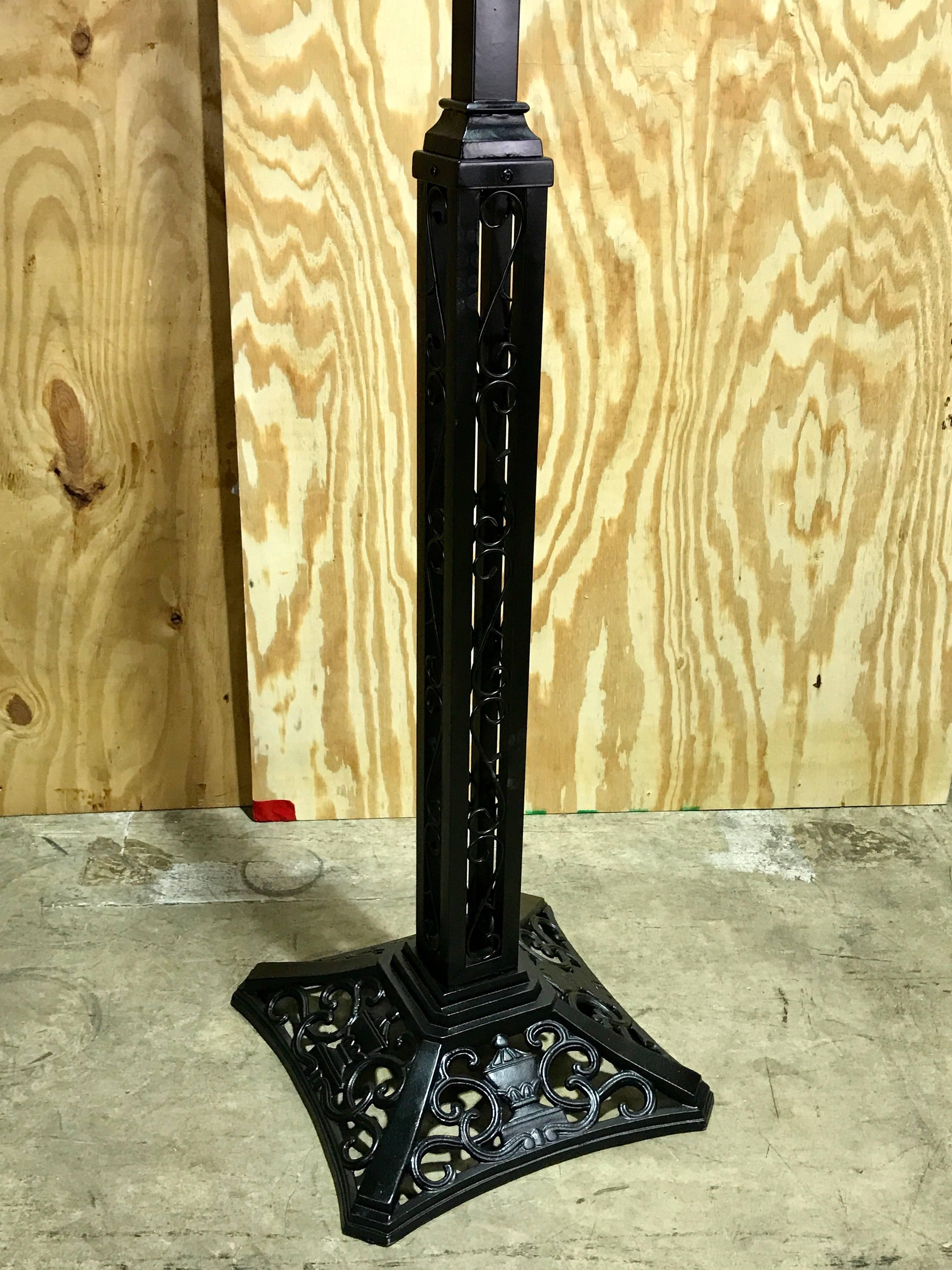 American Victorian Style Wrought Iron Lamp Post Hanging Planter, from Walt Disney World