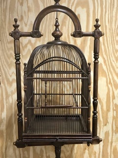 English Campaign Style Hanging Bird Cage