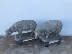 Pair of Cast Stone Garden Figures of Sheep