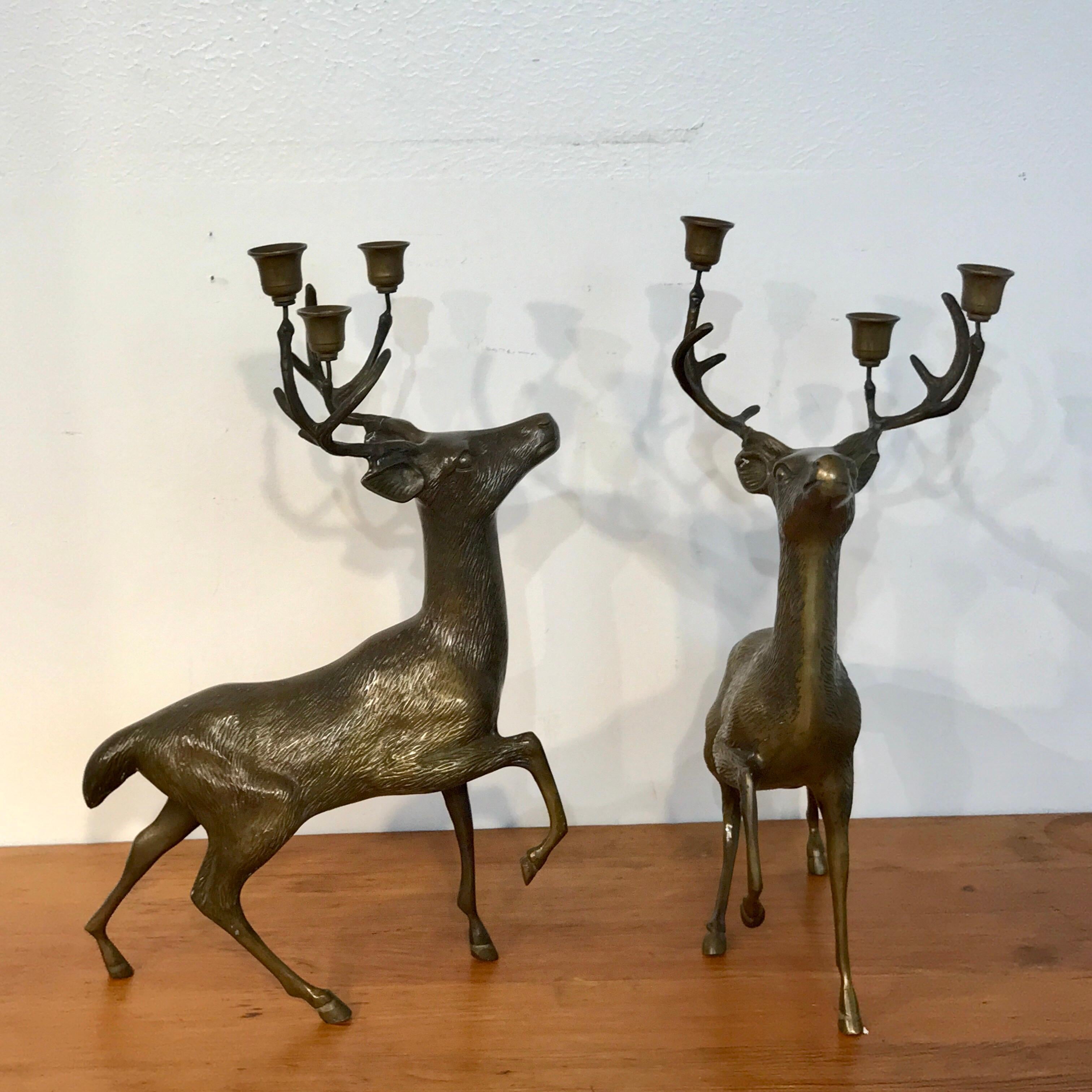 bronze deer candle holder