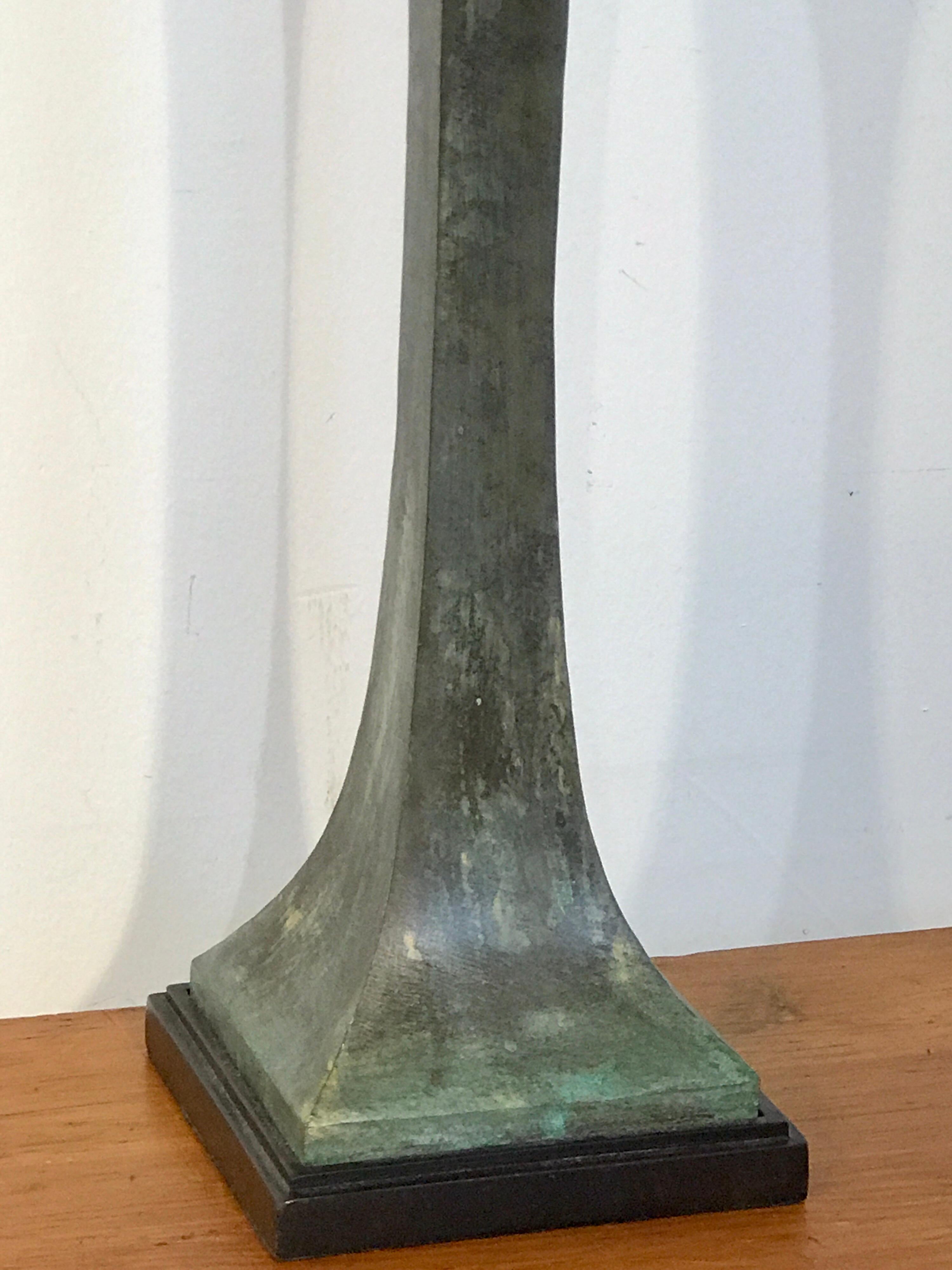 Verdigris Patinated Bronze Table Lamp by S. R. James for Hansen 4