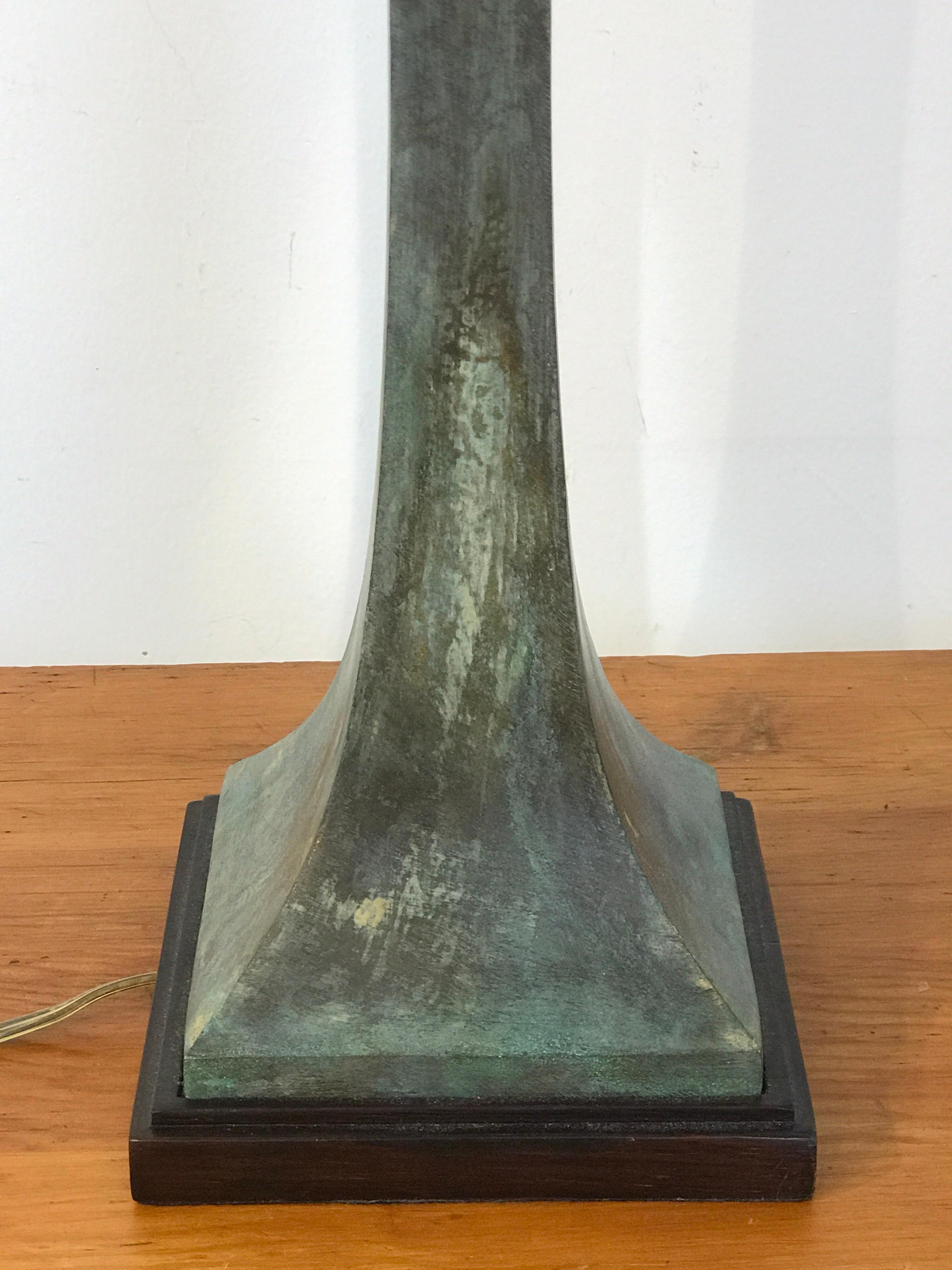 Verdigris Patinated Bronze Table Lamp by S. R. James for Hansen 3