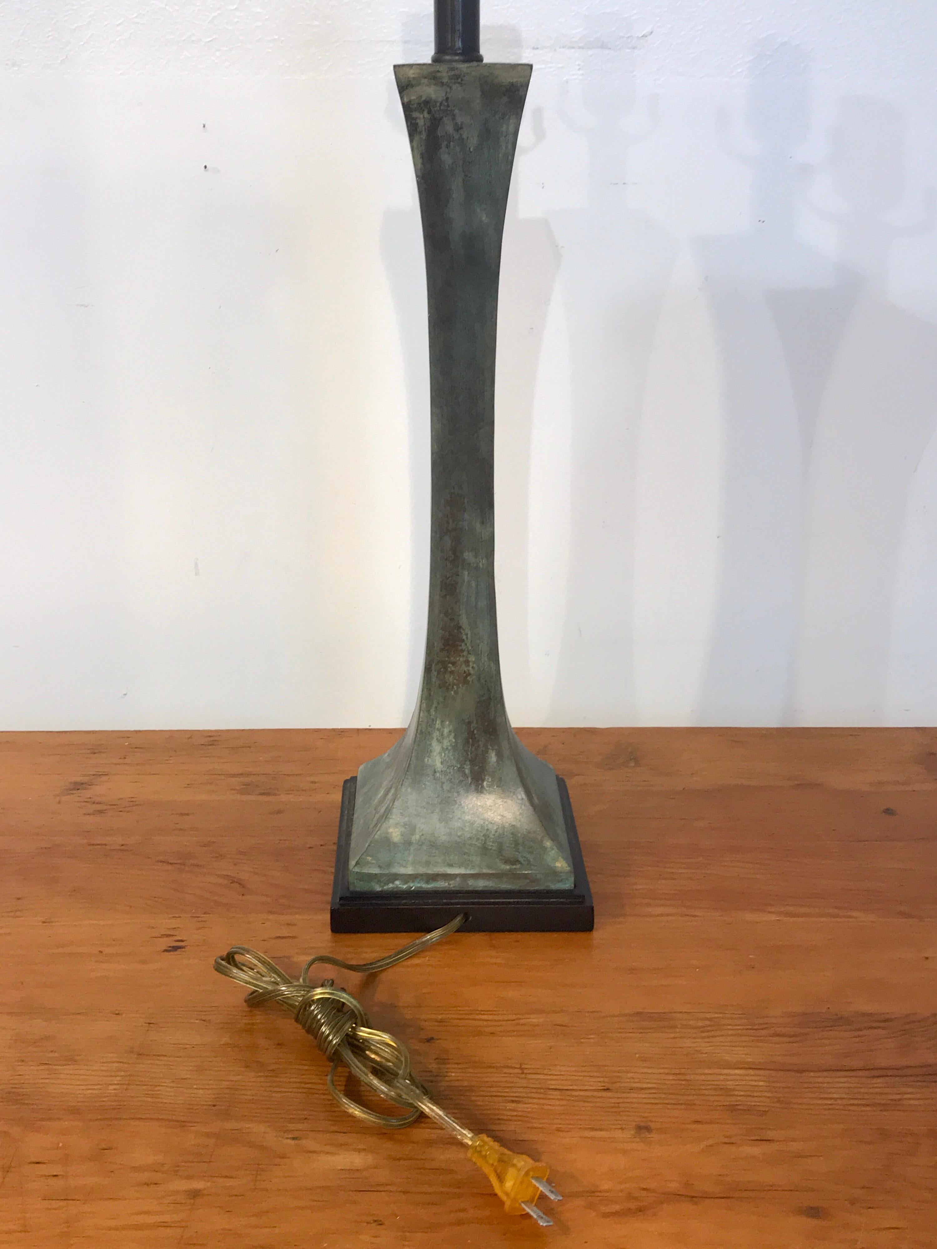 Verdigris Patinated Bronze Table Lamp by S. R. James for Hansen 1