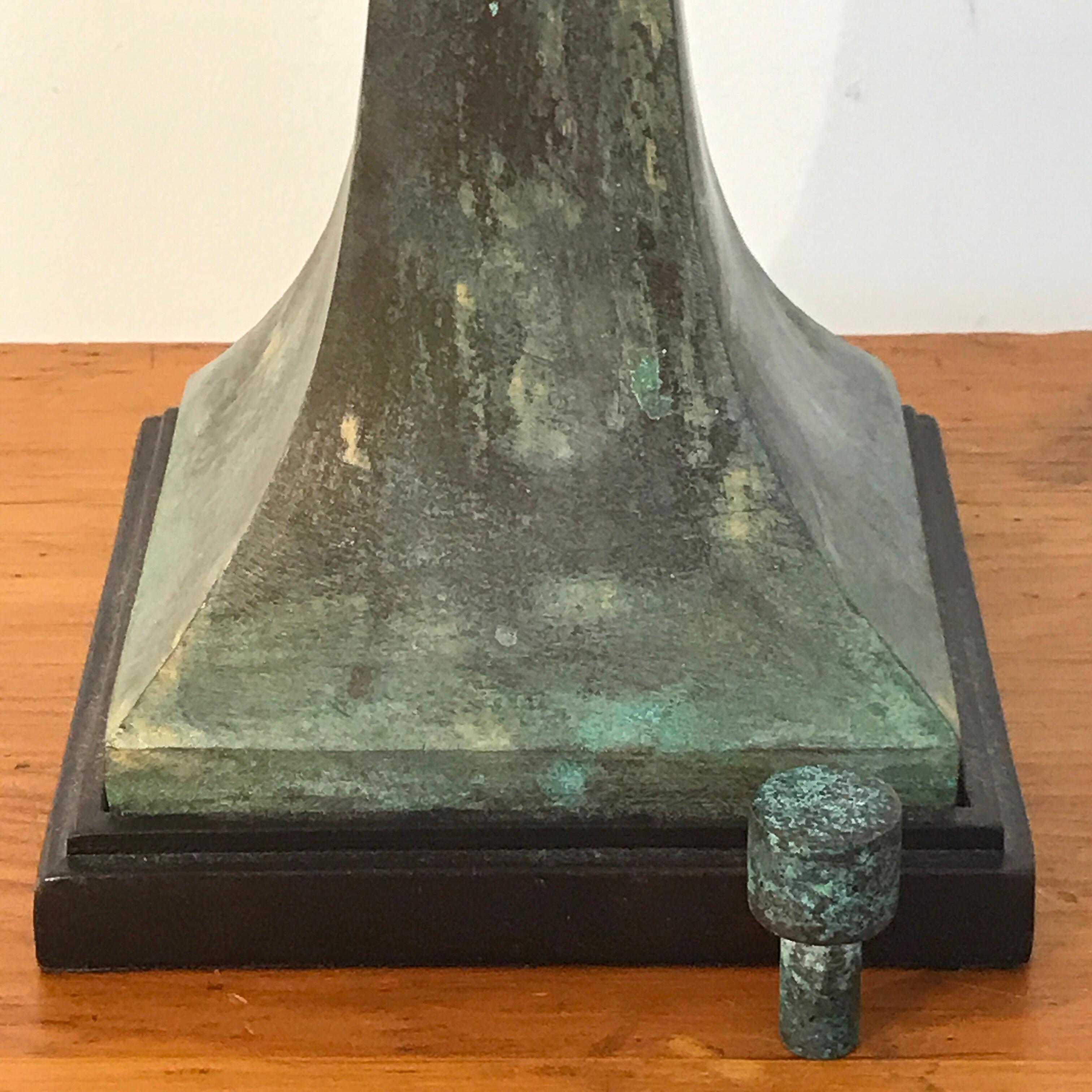 Verdigris Patinated Bronze Table Lamp by S. R. James for Hansen 5