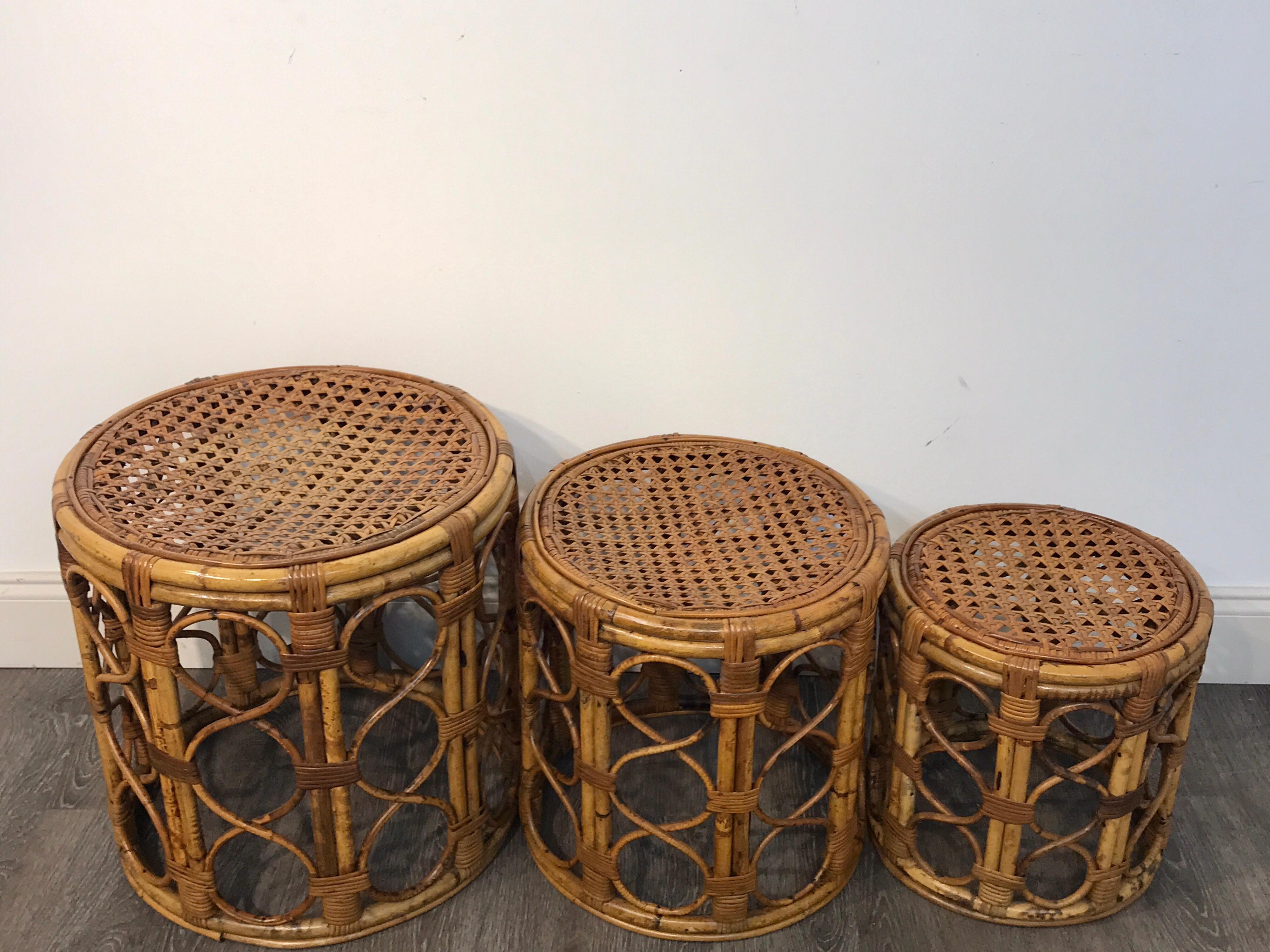 rattan nest of tables