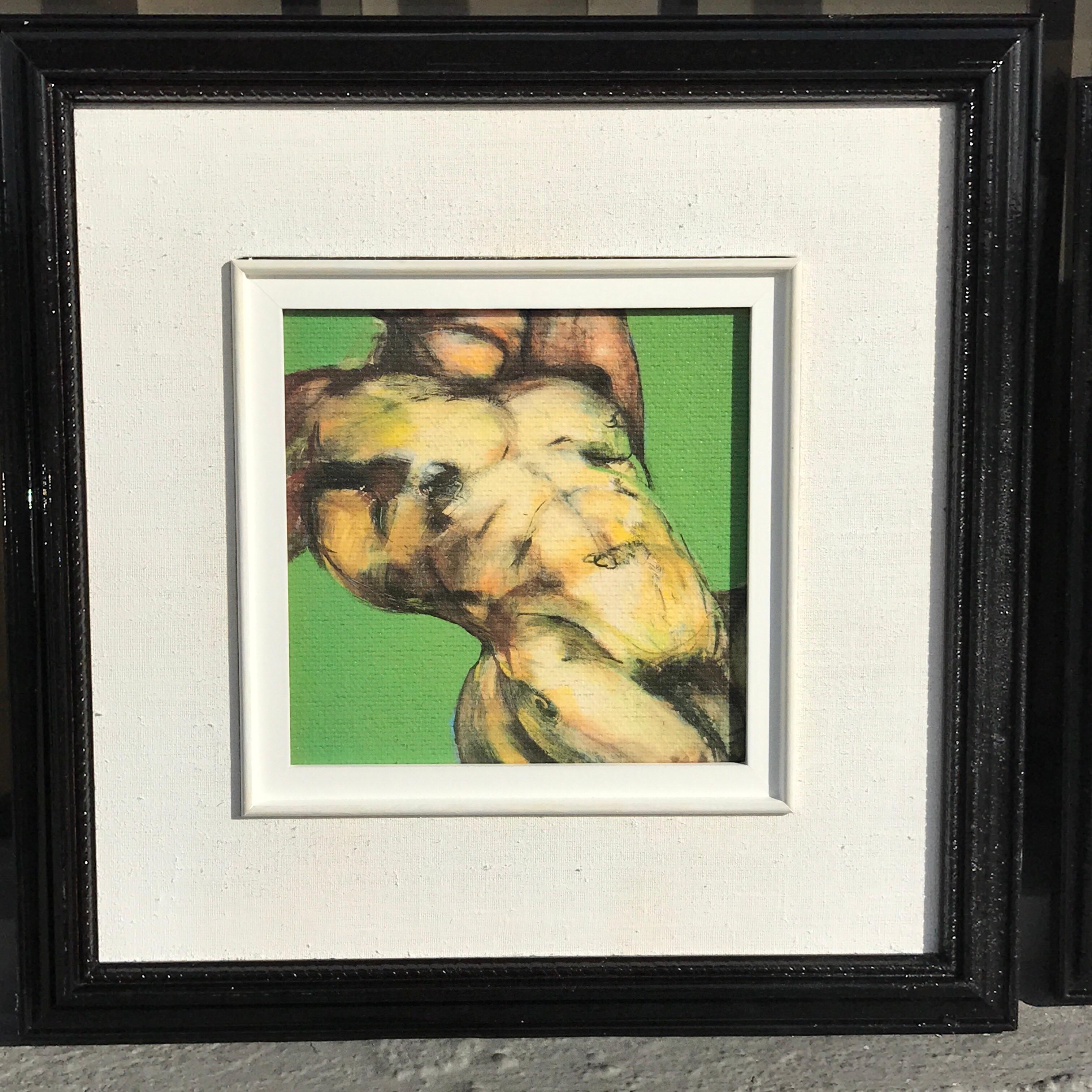 Two diminutive Giclee male nude studies Johanne Corno
Johanne Corno, Canadian (1952-2016).
Giclee on artist board
Green background Image 6.5