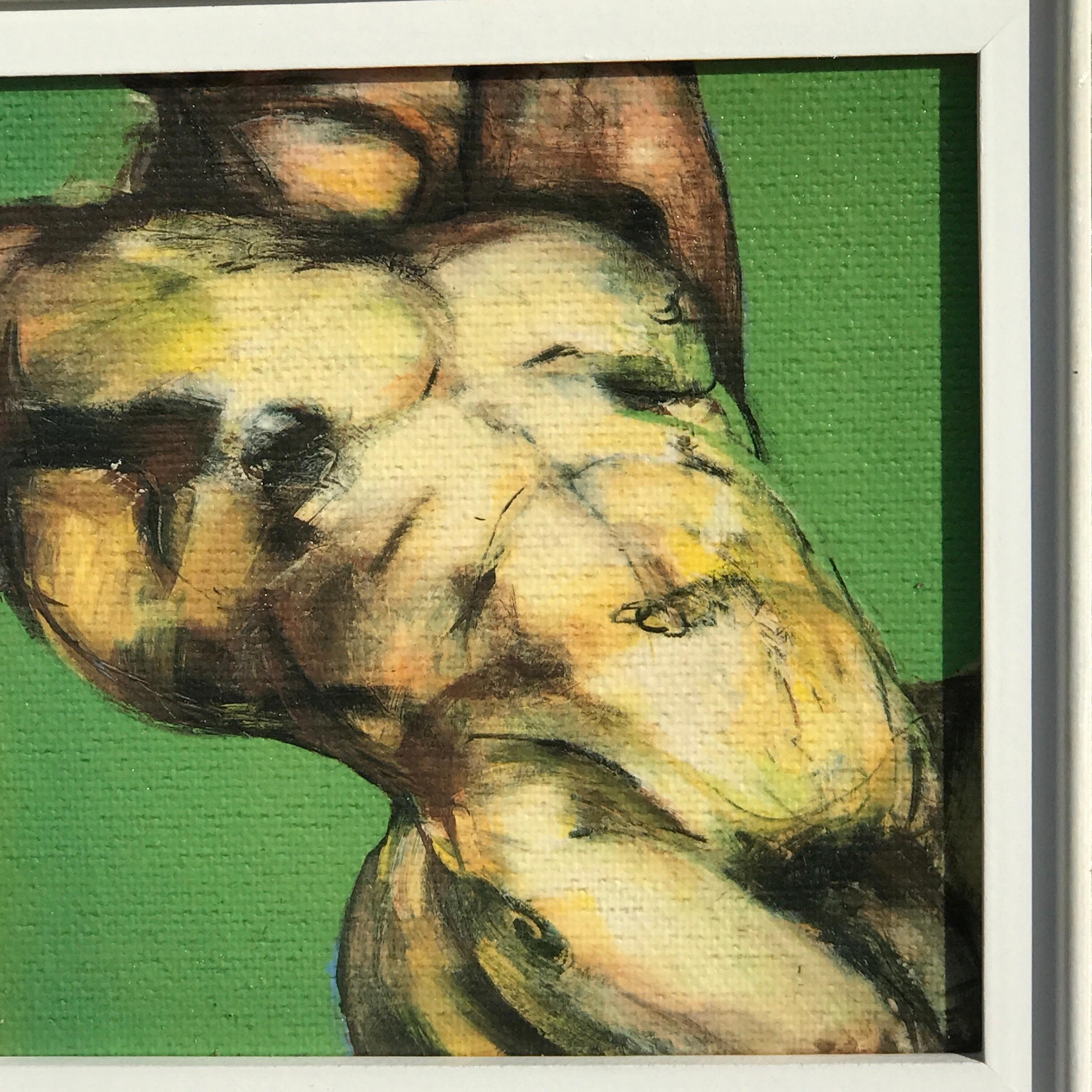 Canvas Two Diminutive Giclee Male Nude Studies by Johanne Corno For Sale