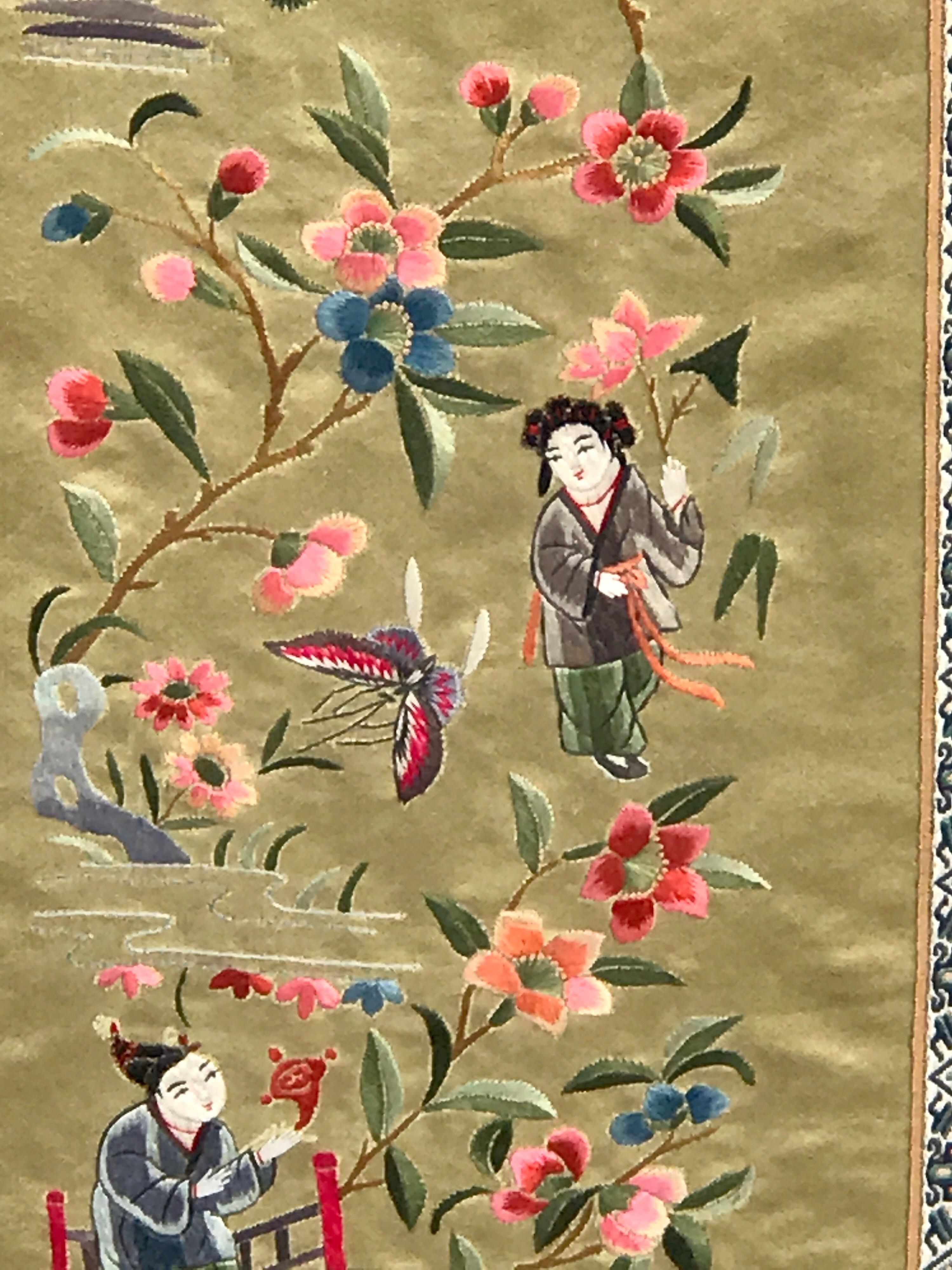 20th Century Pair of Chinese Republic Silk Tapestries