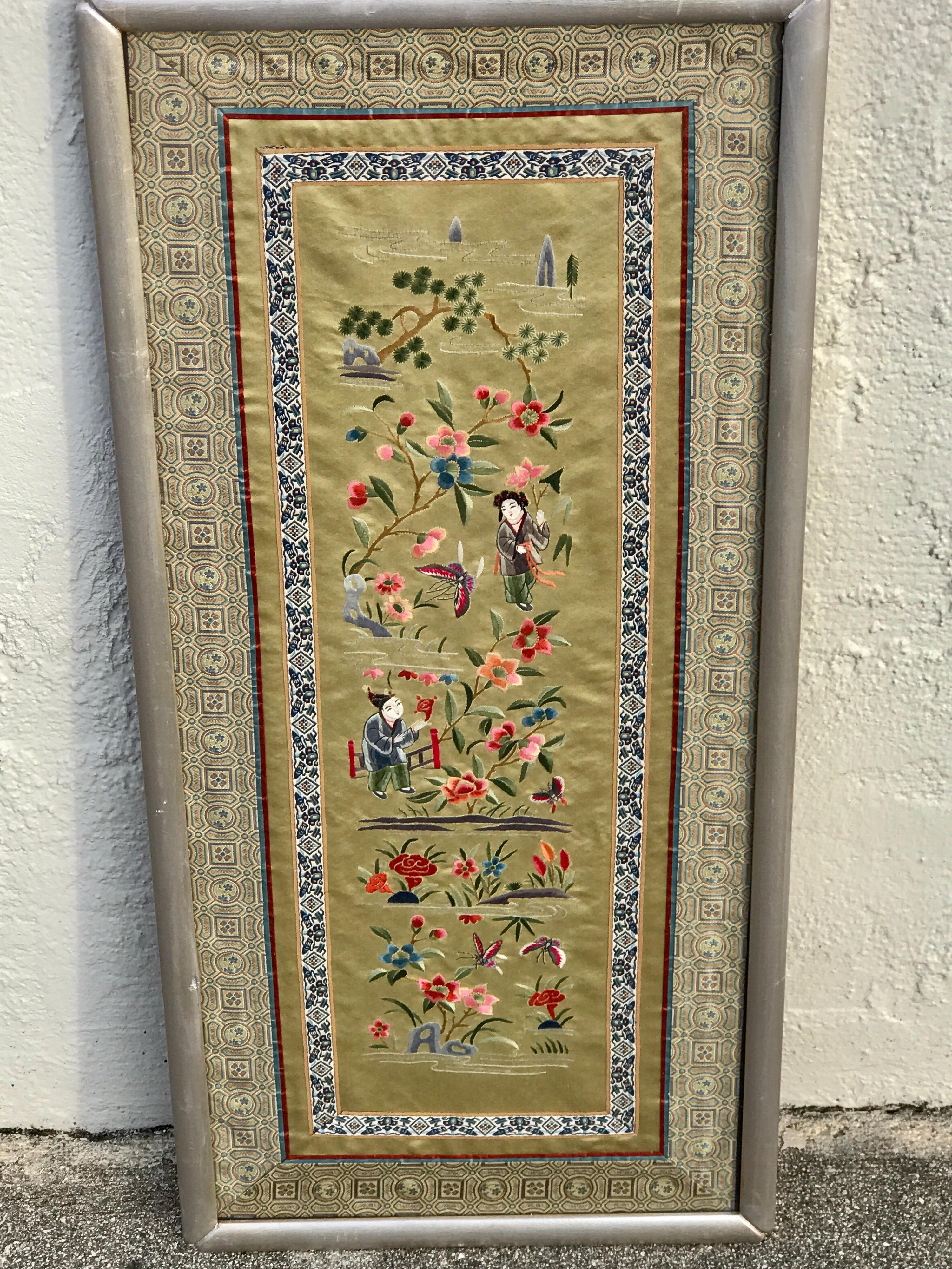 Pair of Chinese Republic Silk Tapestries 3