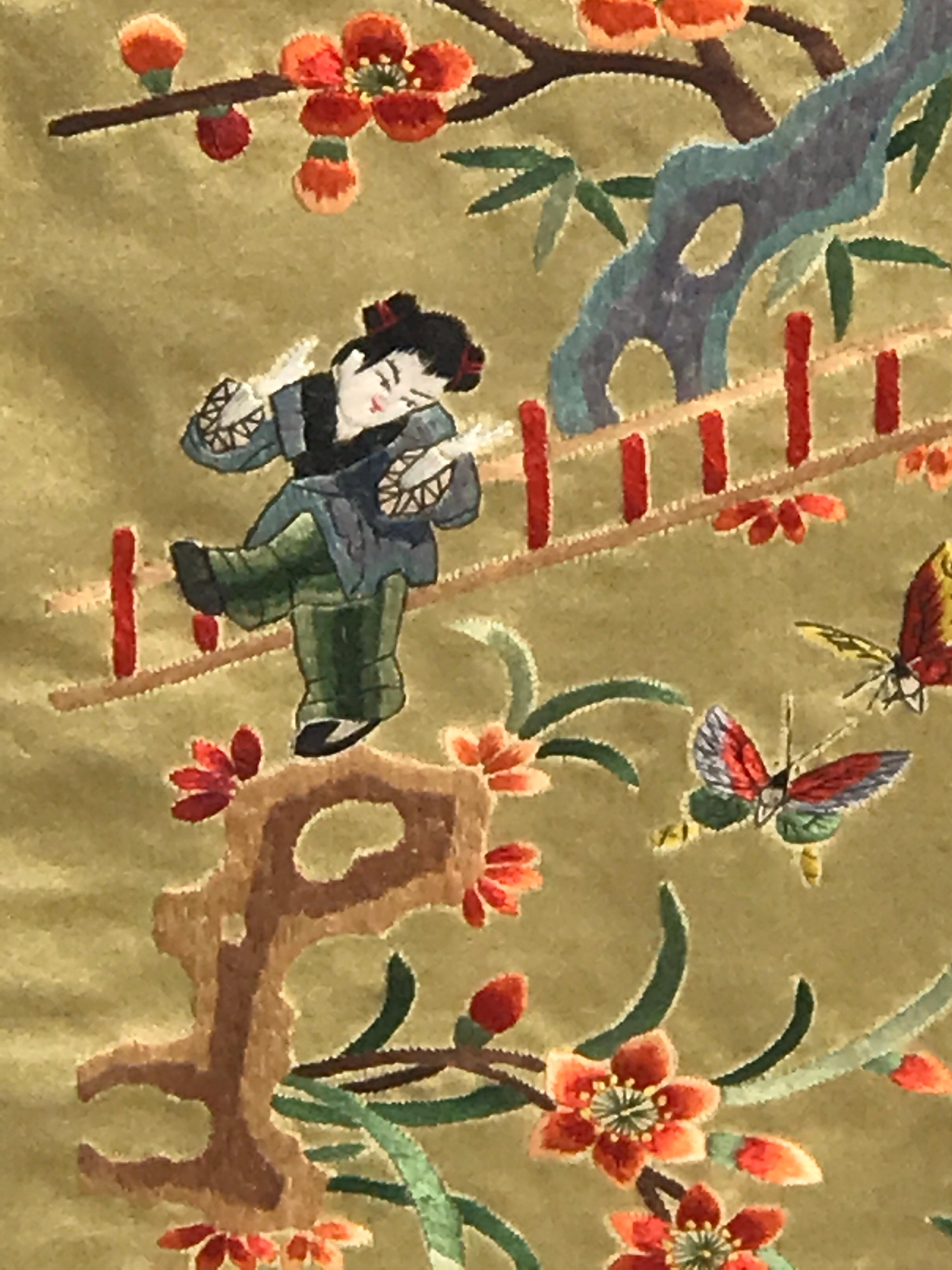 Pair of Chinese Republic Silk Tapestries 4