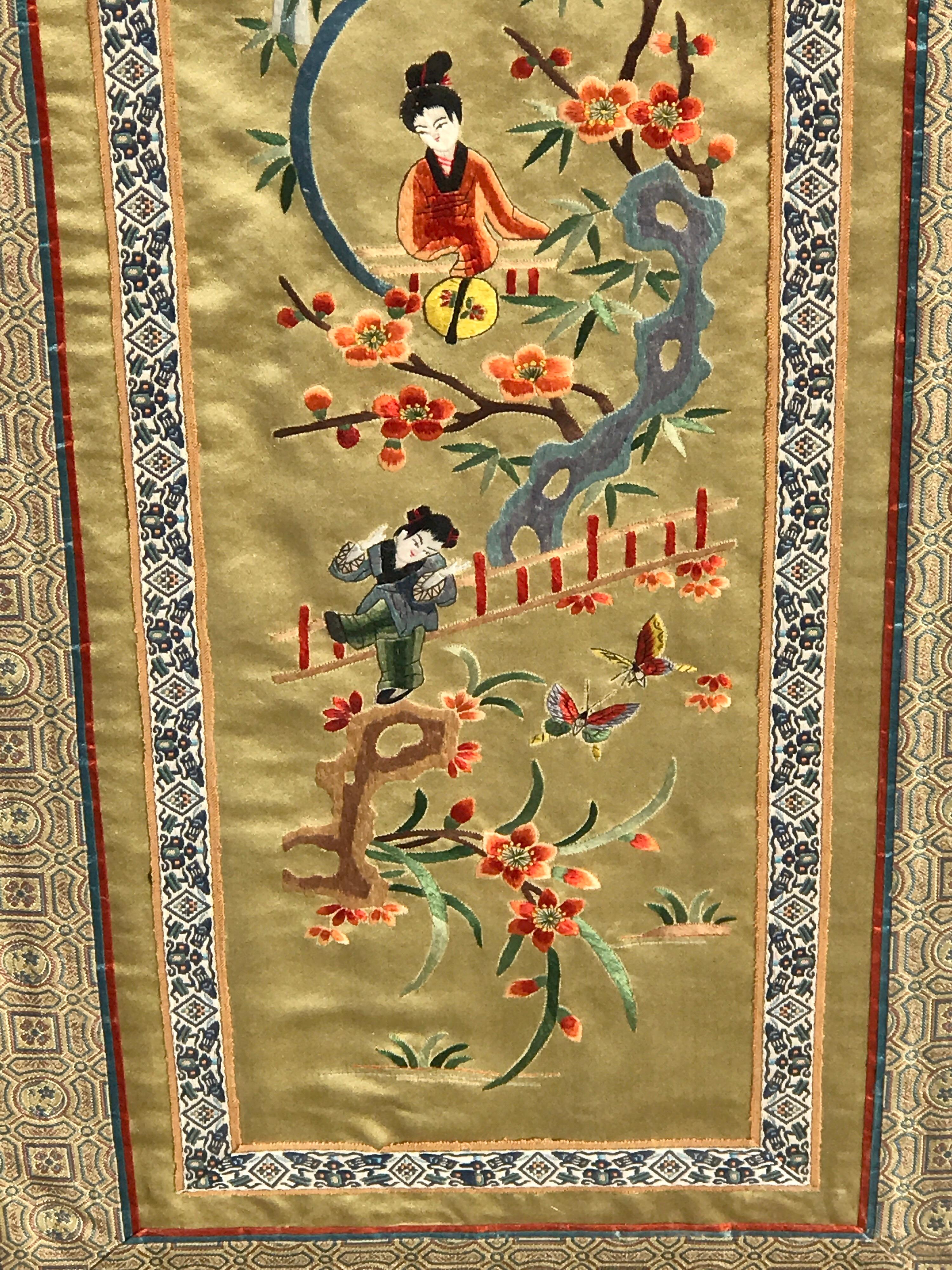 Pair of Chinese Republic Silk Tapestries 5