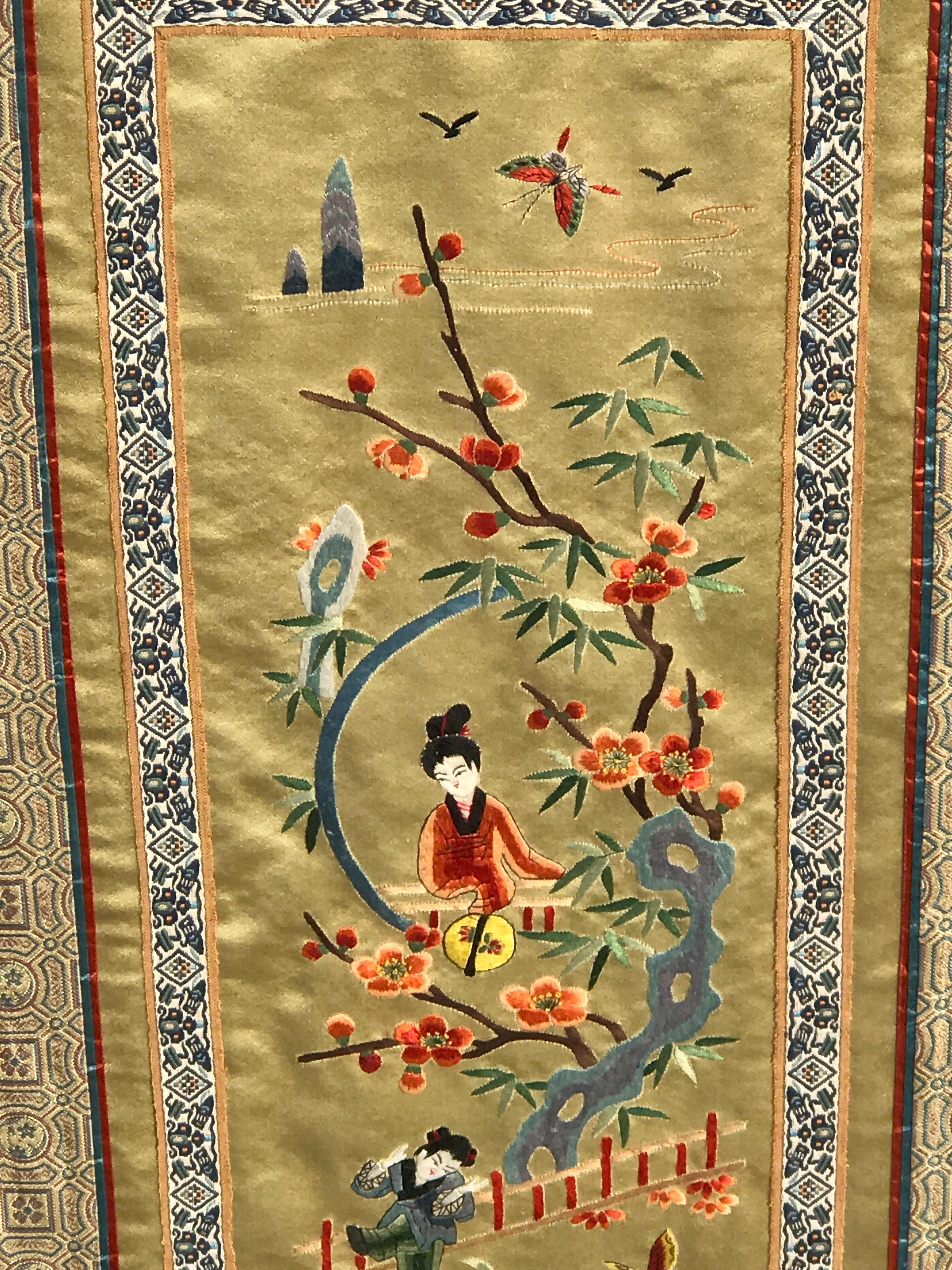 Pair of Chinese Republic Silk Tapestries 6