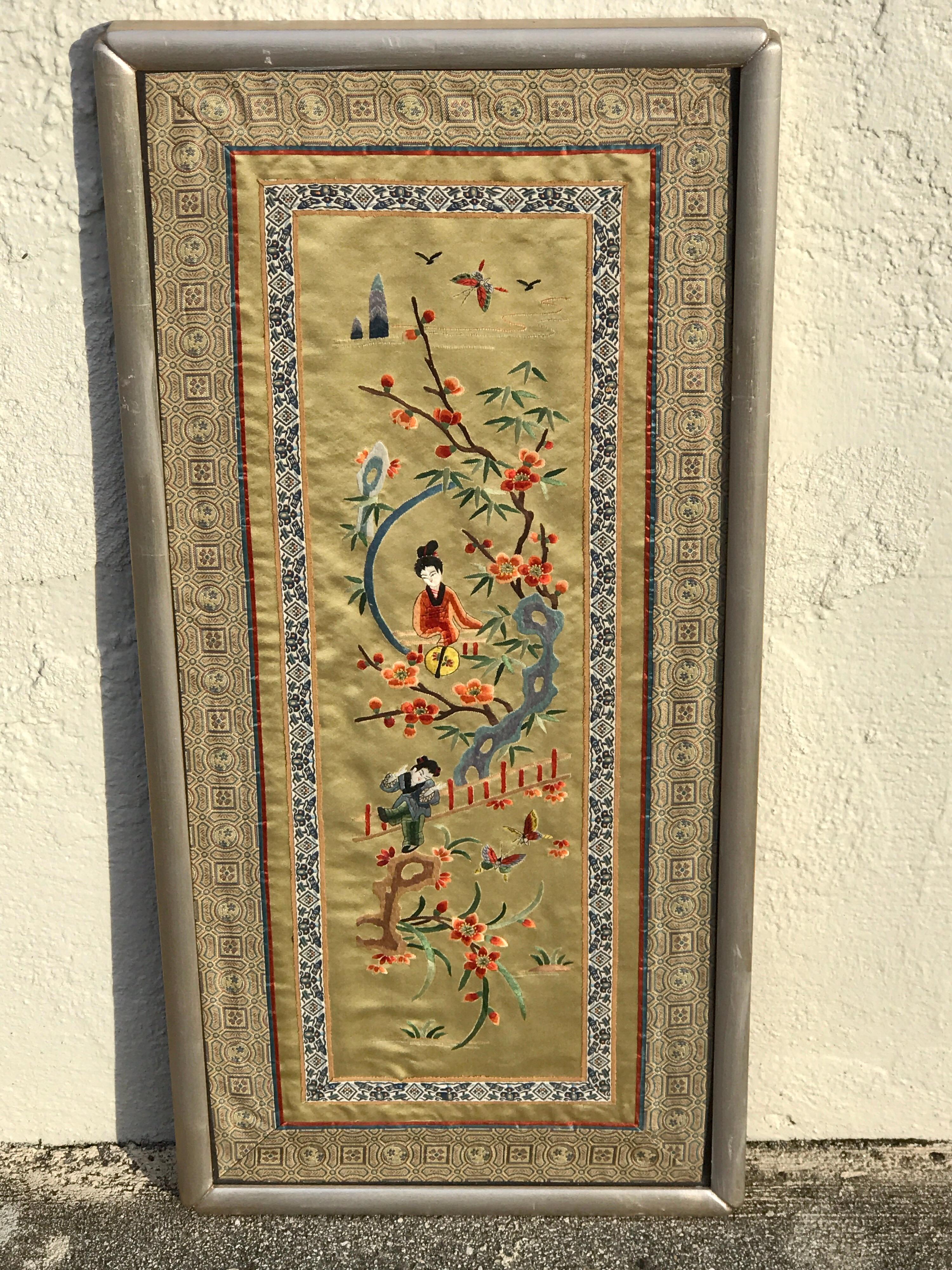 Pair of Chinese Republic Silk Tapestries 7